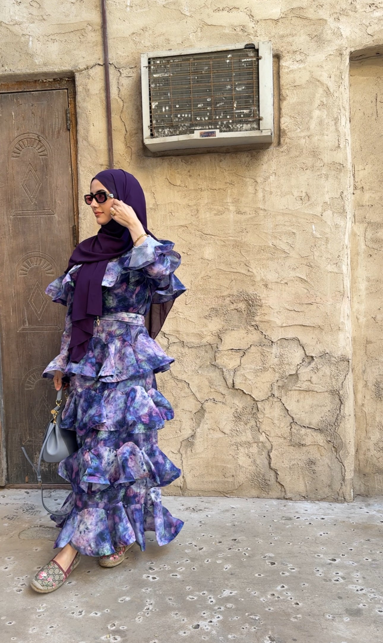 Purple layered dress