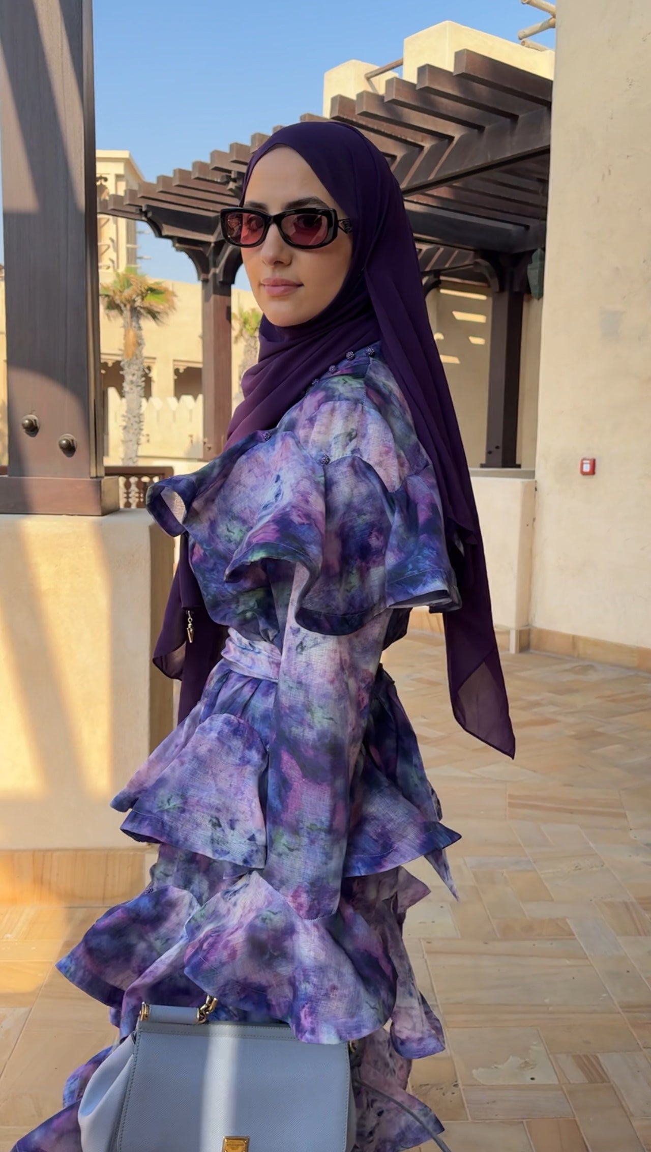 Purple layered dress