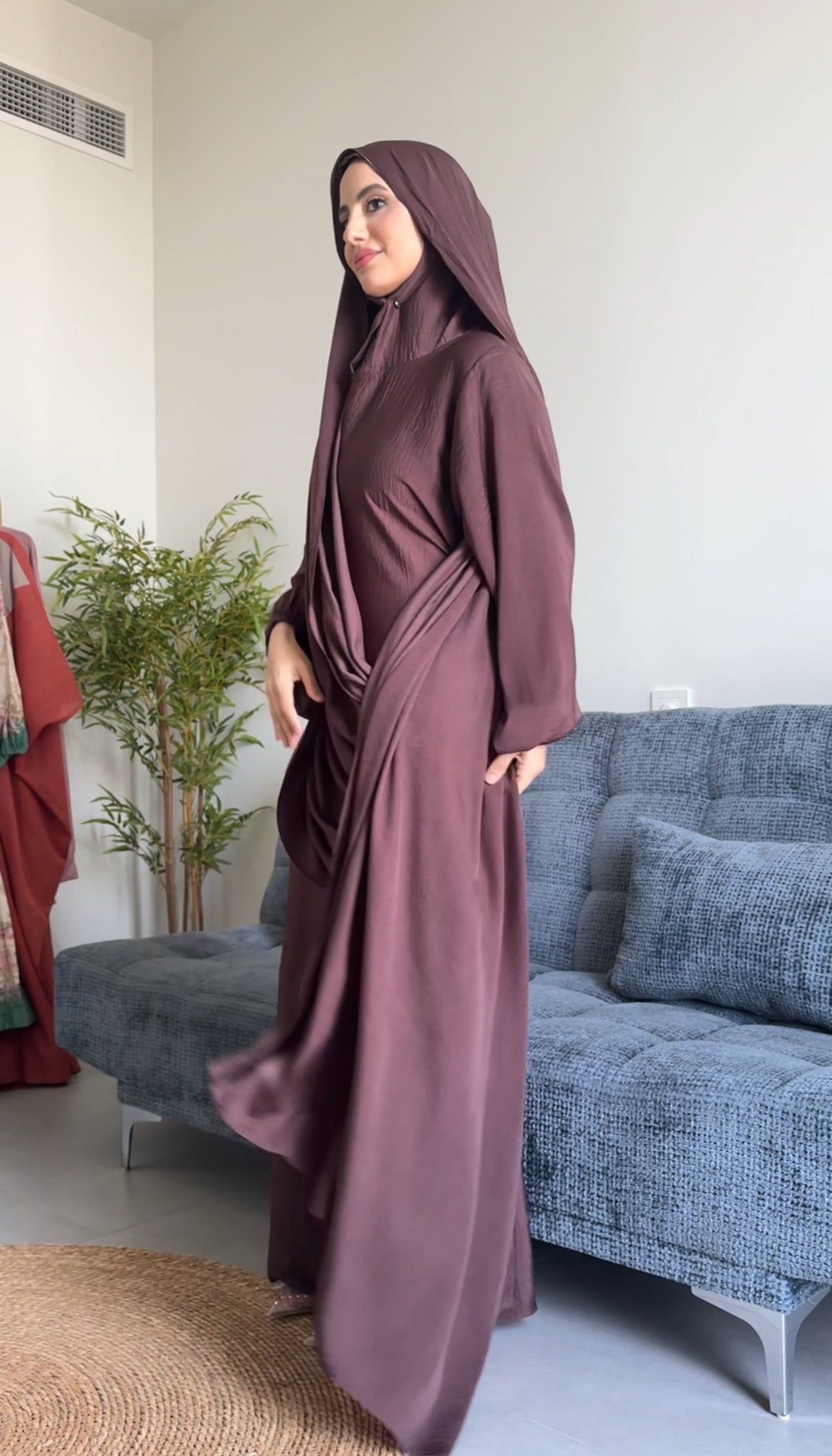 Anna Brown Long Scarf Abayah
