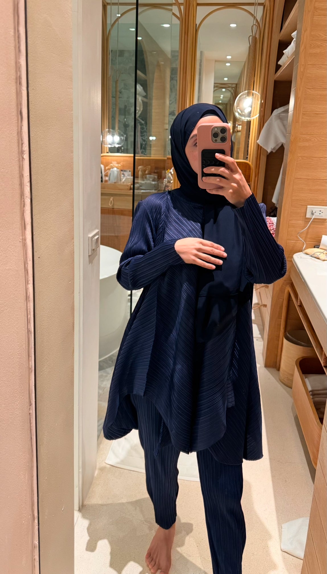 Navy pleat set
