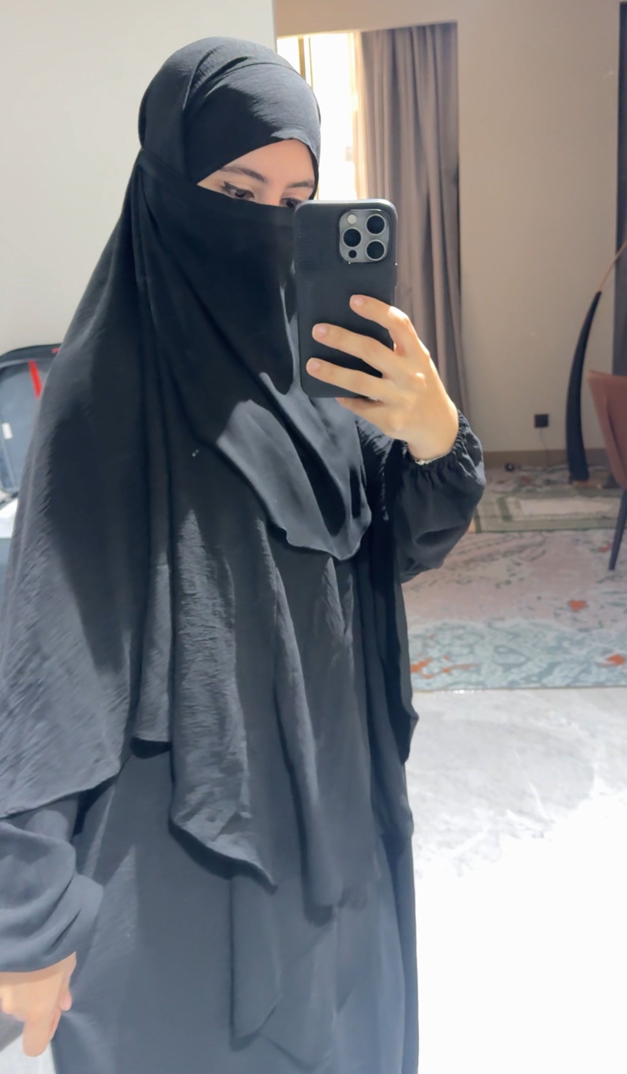 Two piece black Khimar