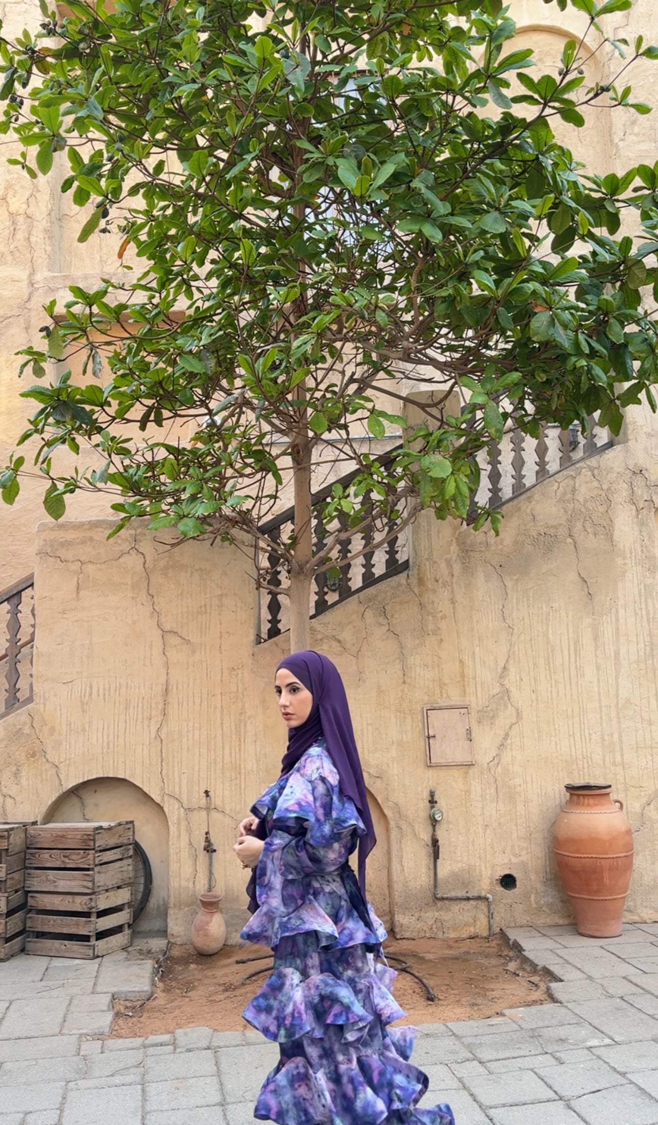 Purple layered dress
