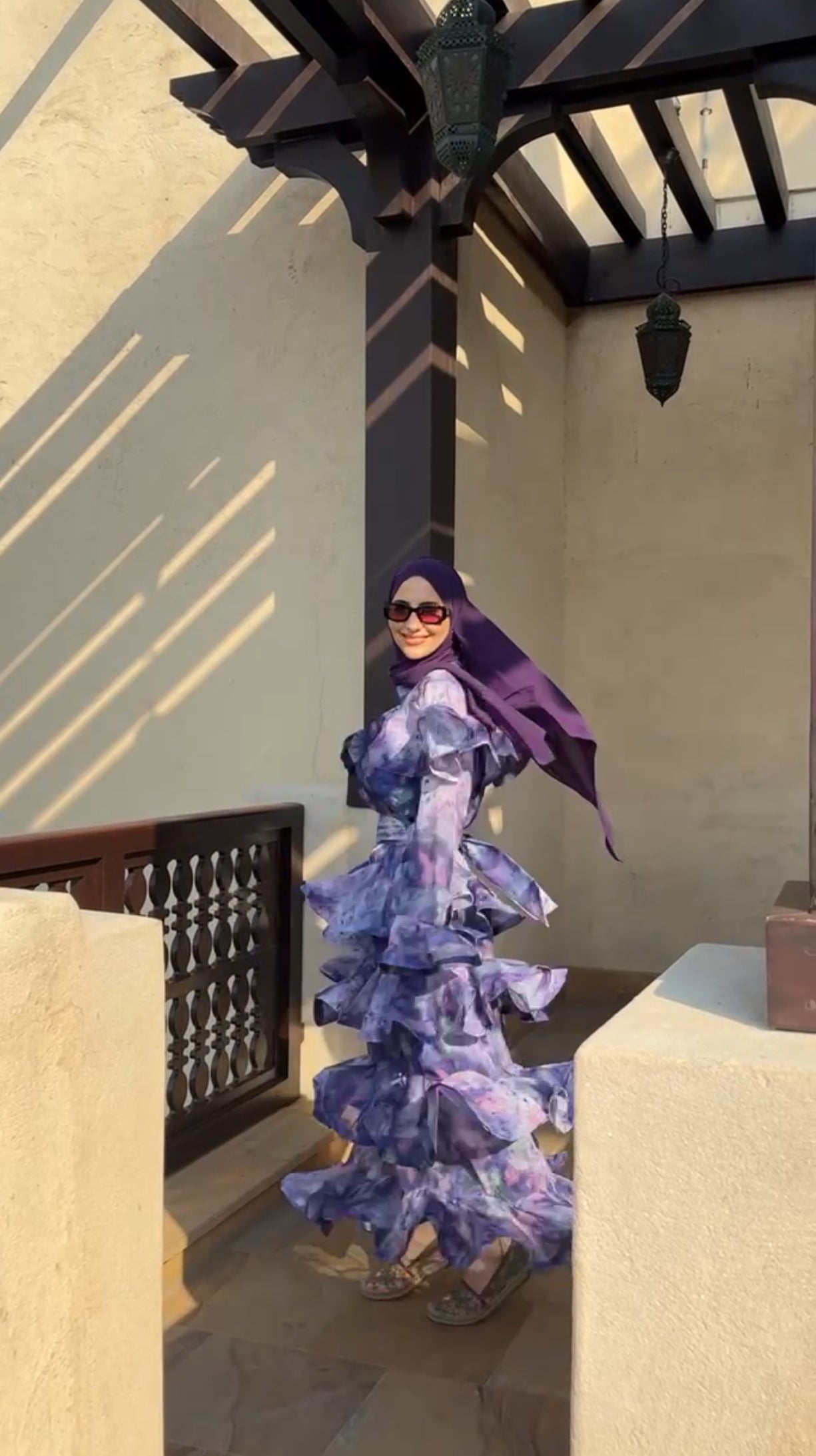 Purple layered dress