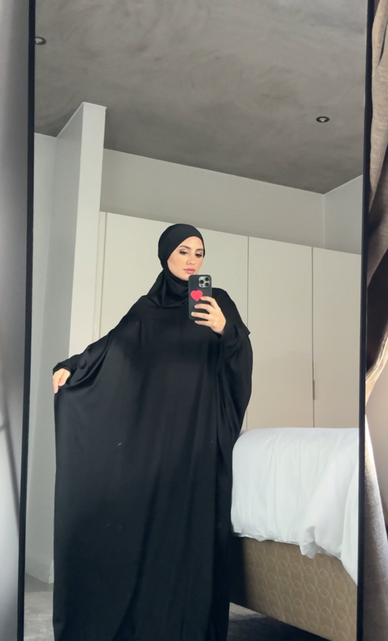 Black burqa stretch fabric
