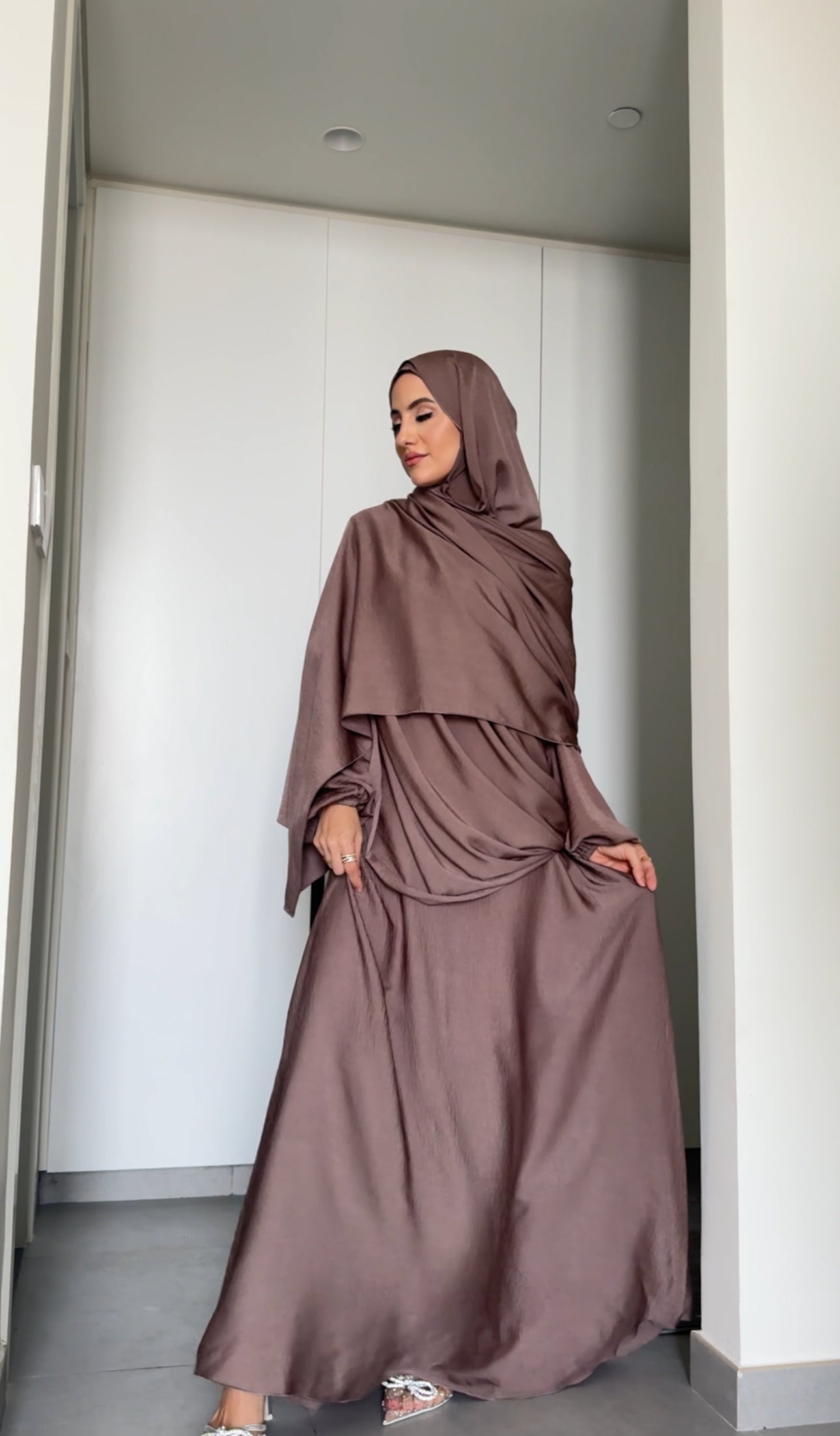 Warm Taupe Long Scarf Abayah