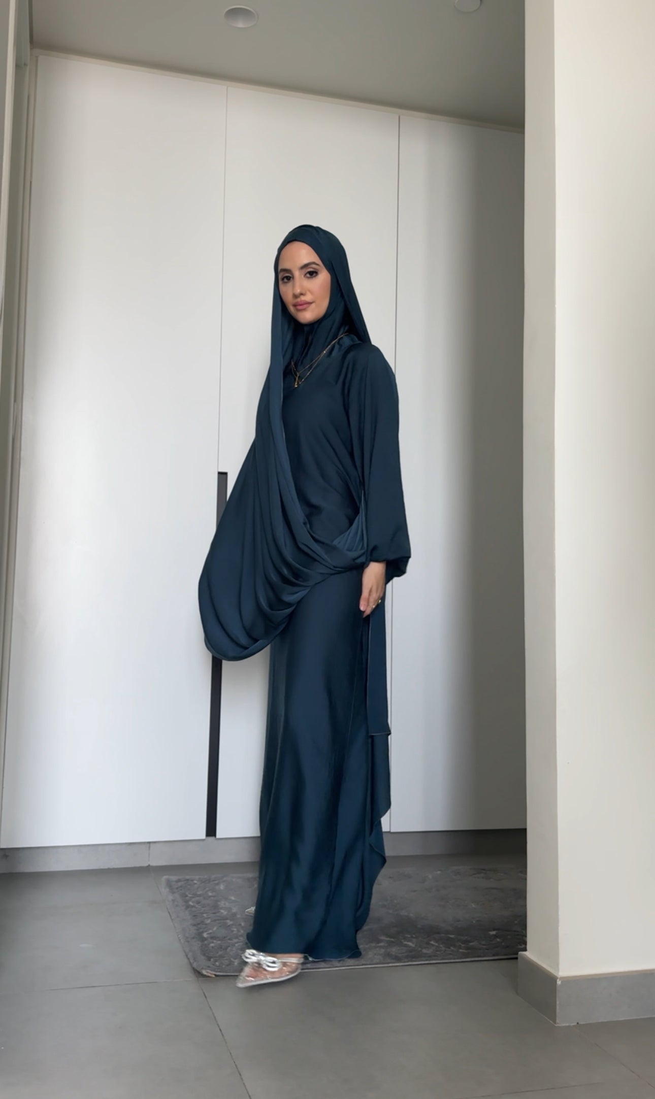 Prussian Blue Long Scarf Abayah