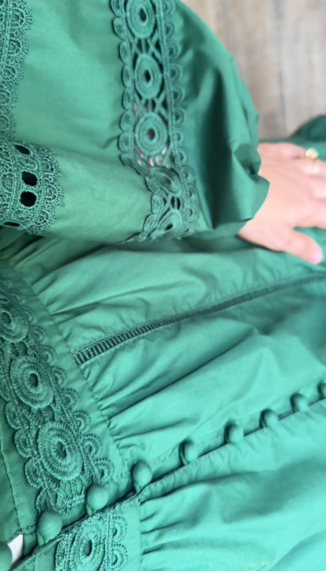 Green lace dress