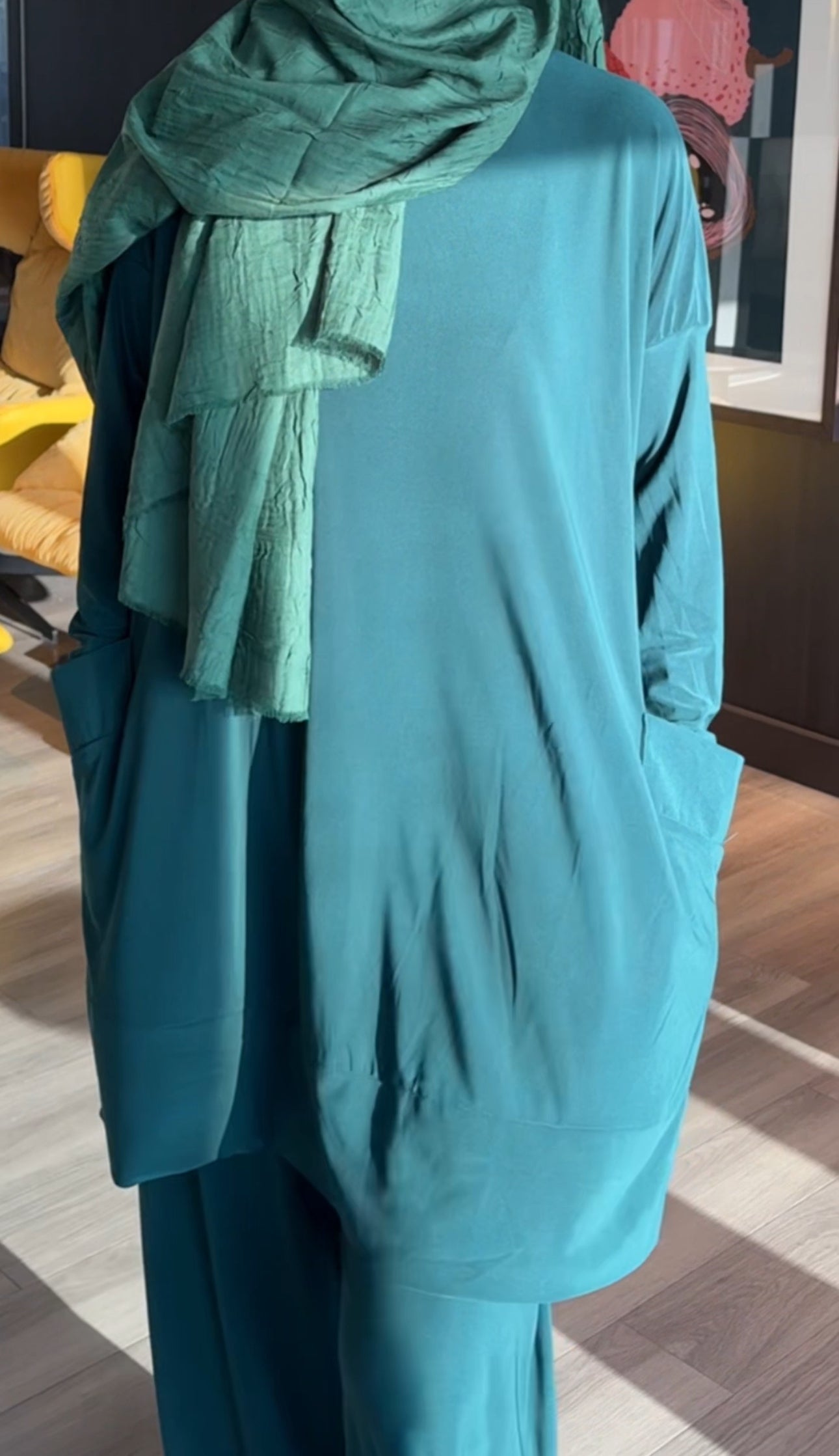 Green pocket stretch fabric set