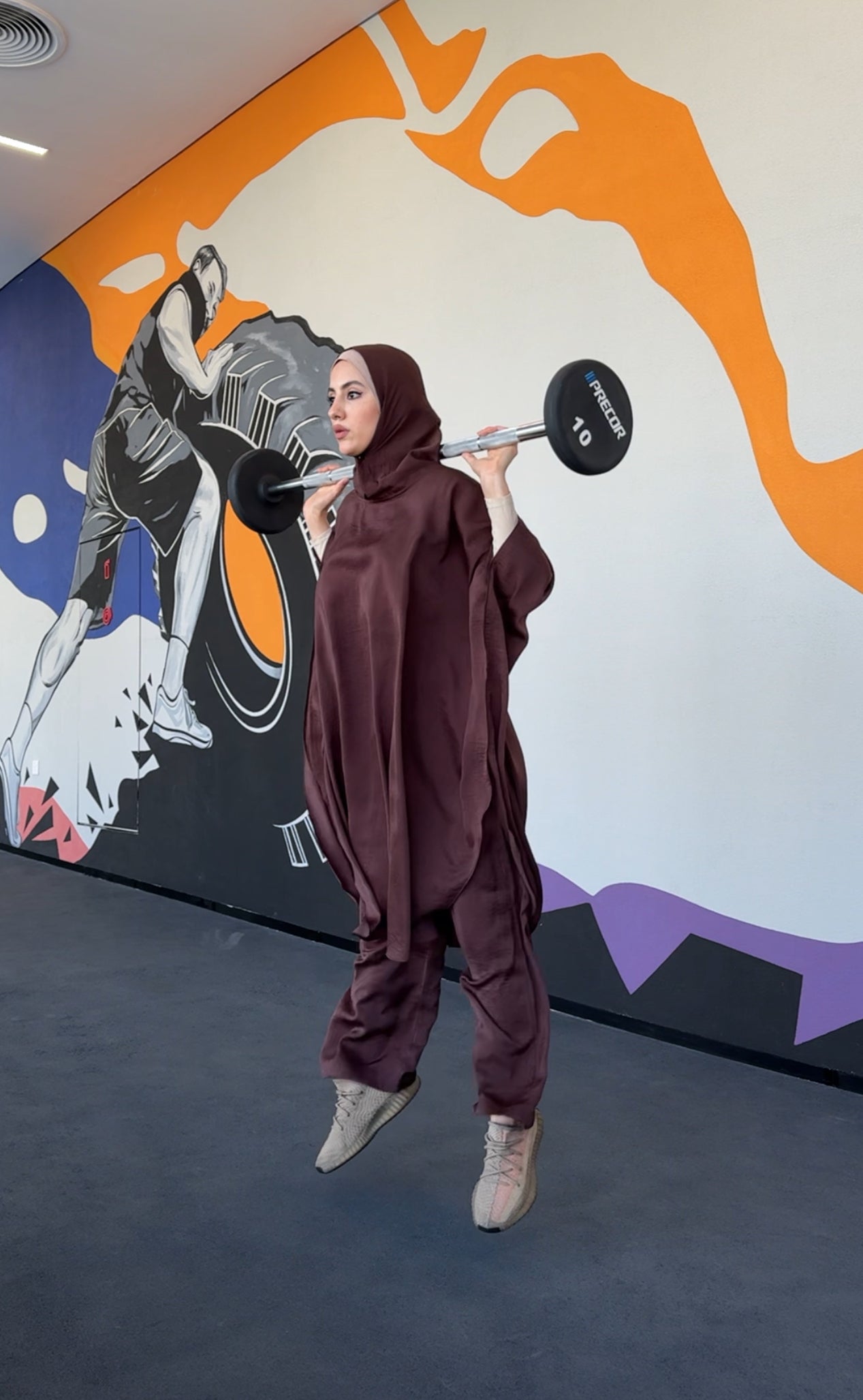 Brown Hooded Gym Set