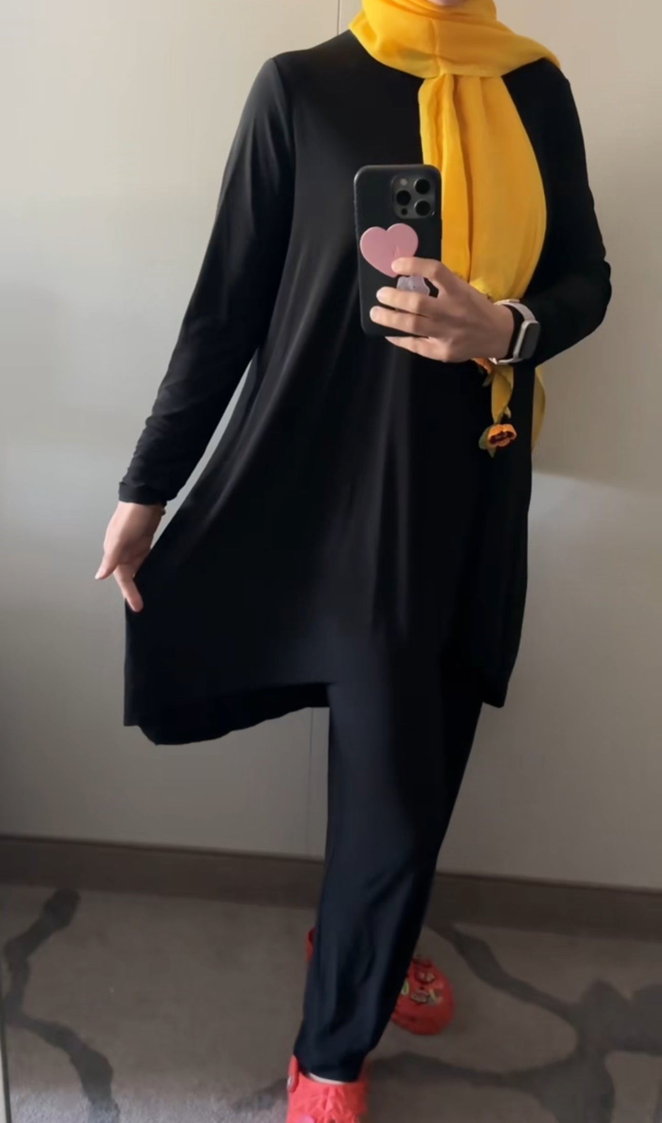 Black stretch fabric set