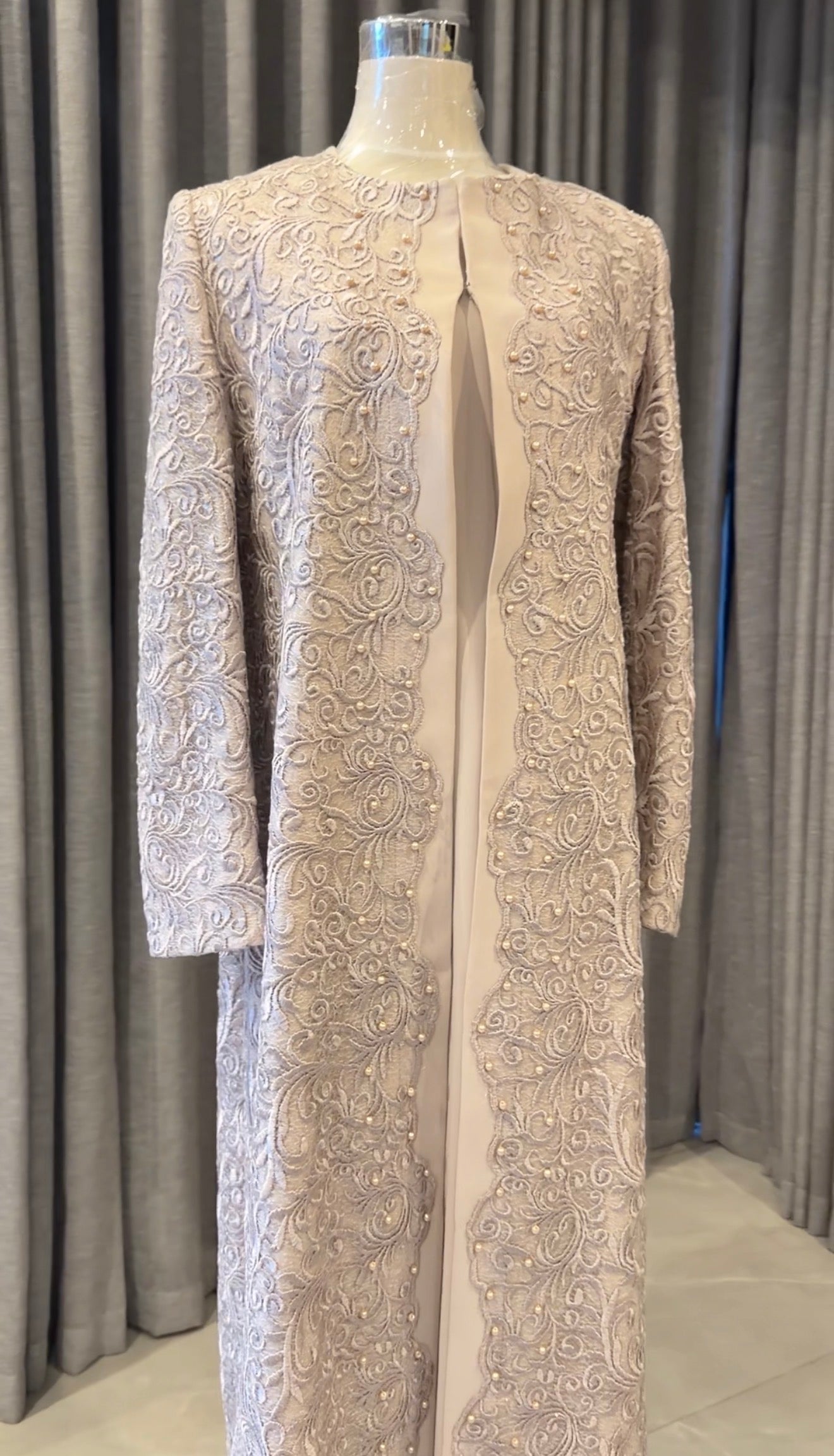 Beige handwork bridal outfit with inner