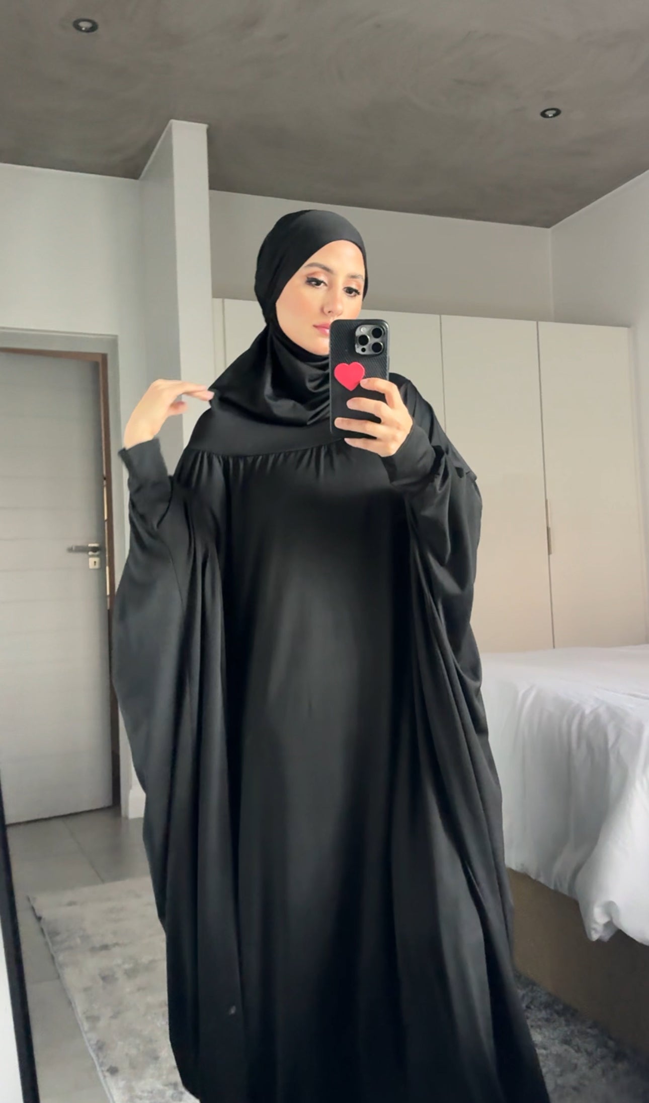 Black burqa stretch fabric