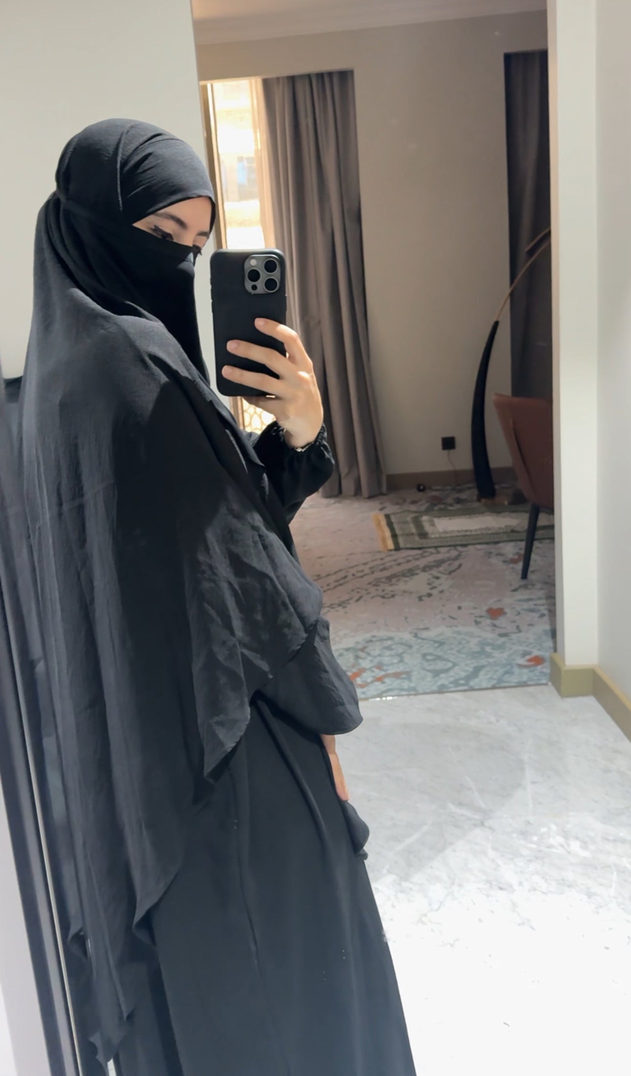 Two piece black Khimar