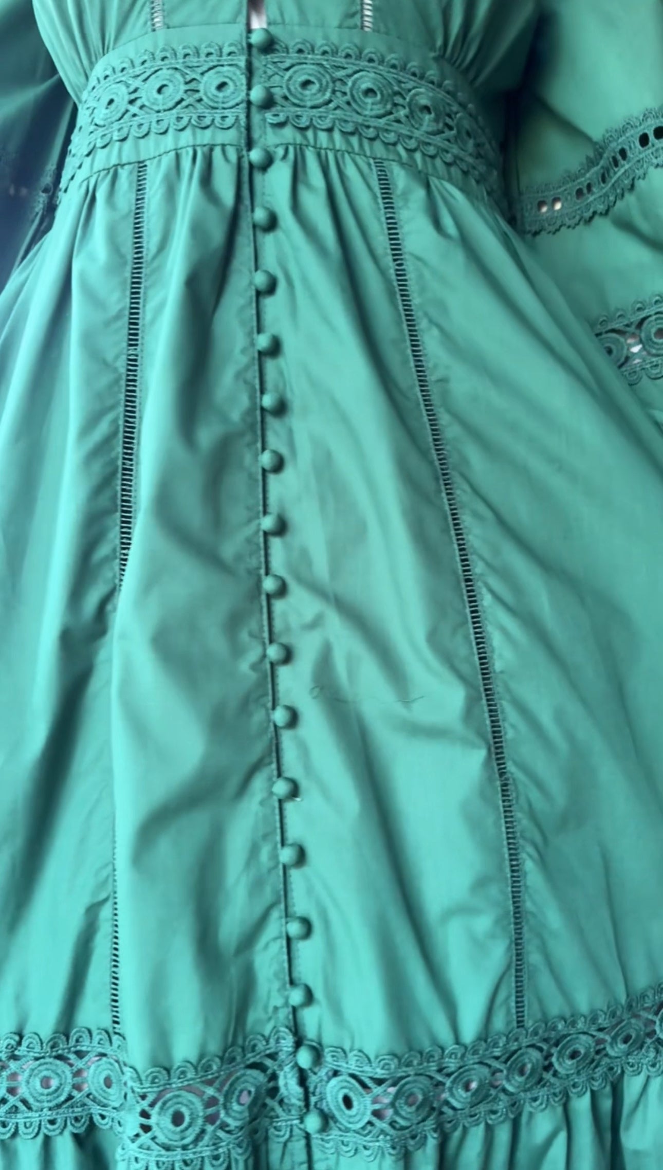 Green lace dress
