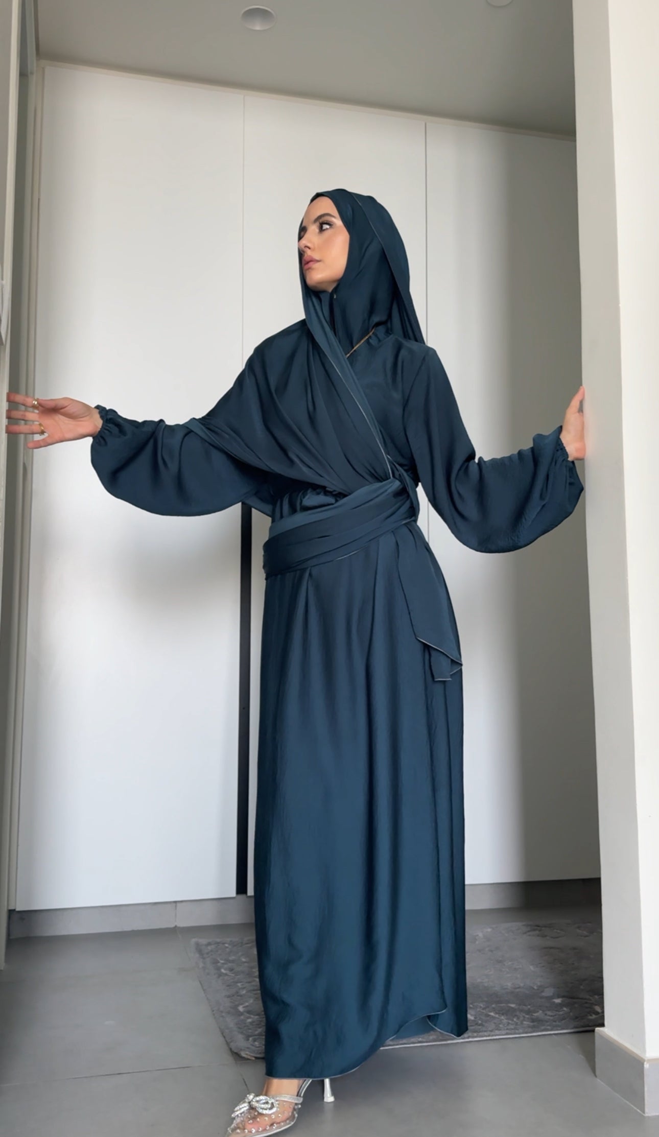 Prussian Blue Long Scarf Abayah