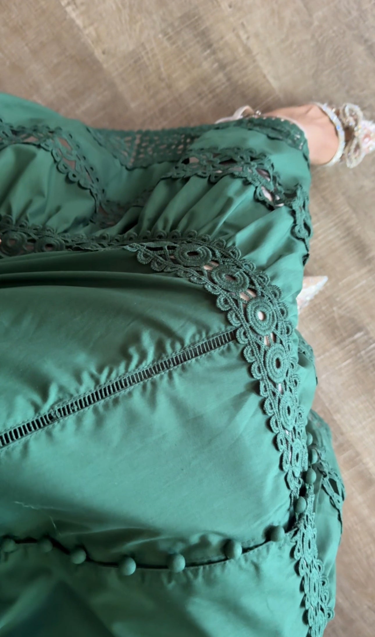 Green lace dress