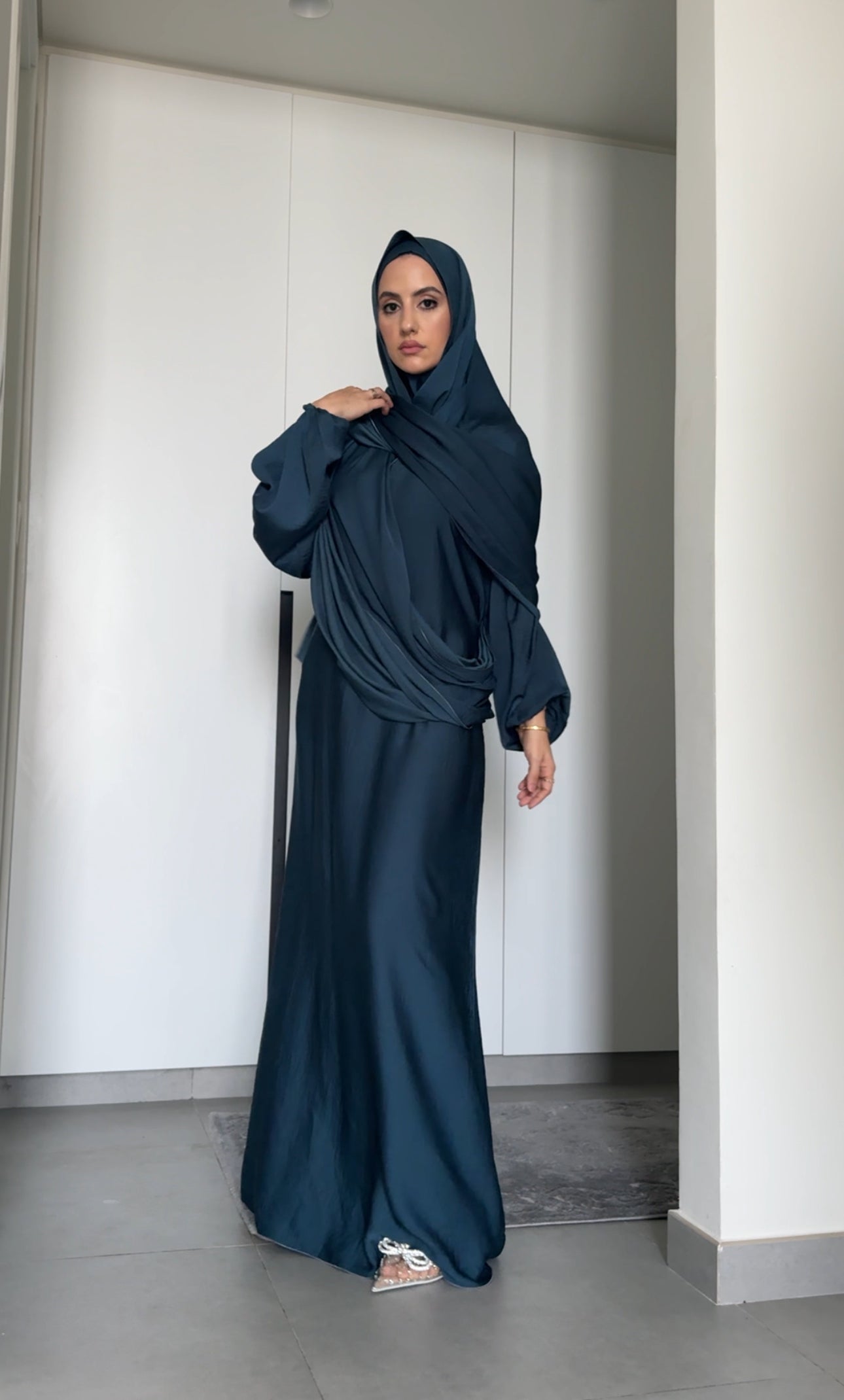 Prussian Blue Long Scarf Abayah
