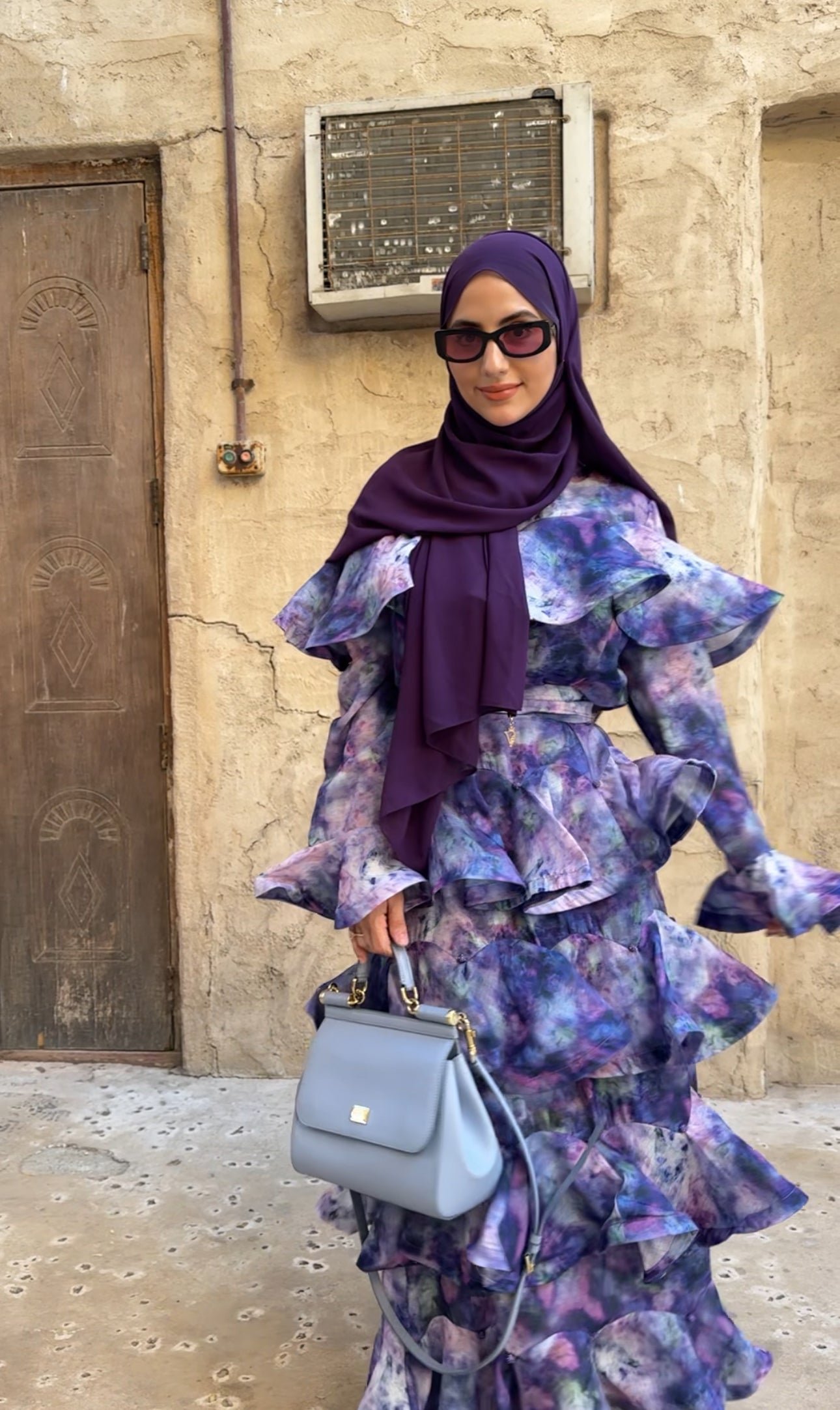 Purple layered dress
