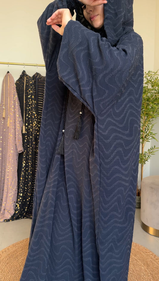 Navy burqa with pattern