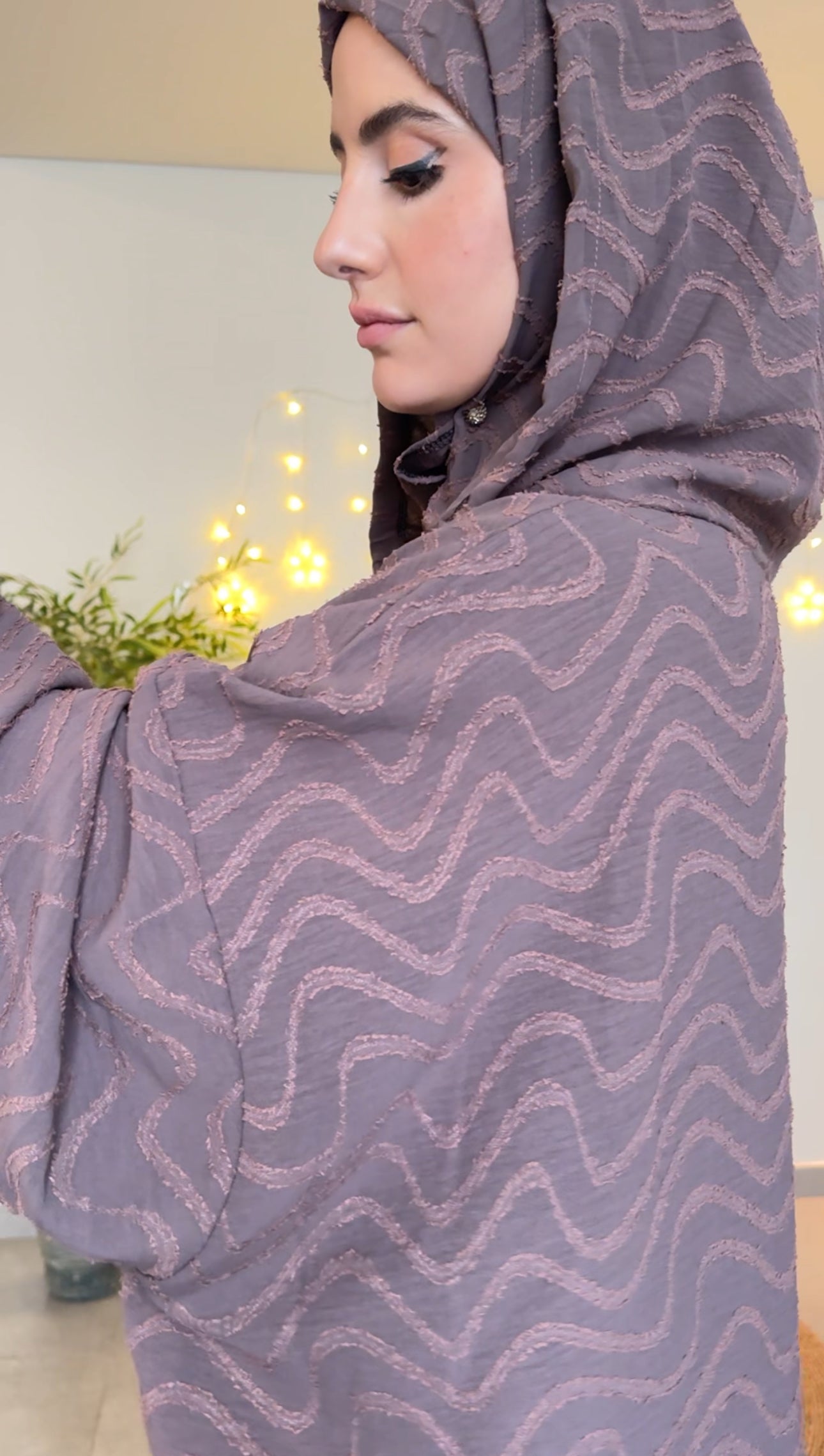 Brown burqa with pattern