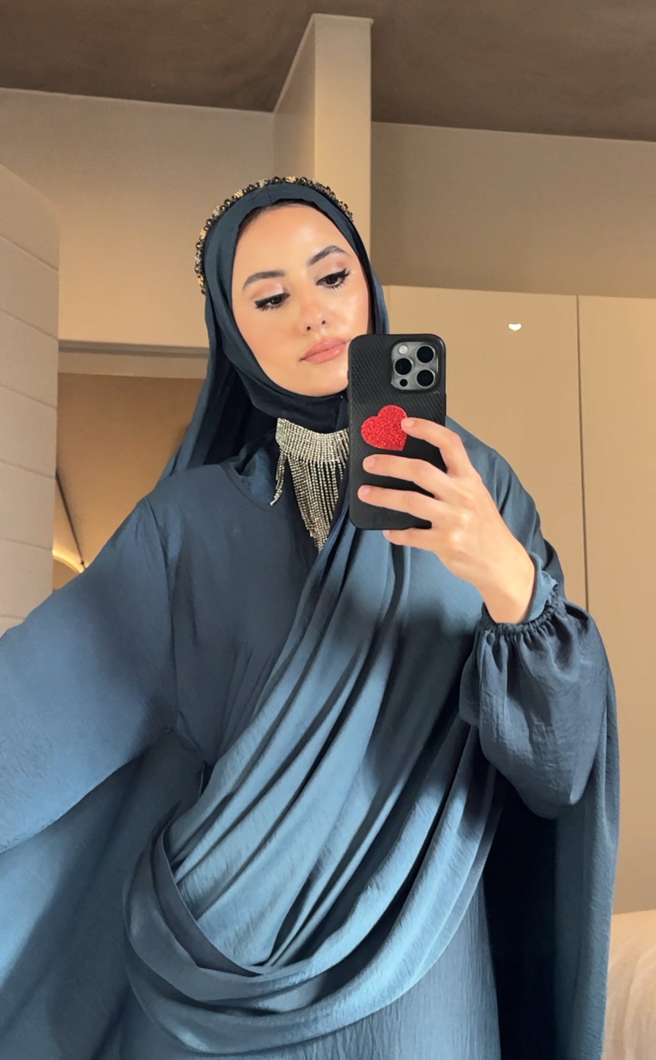 Prussian Blue Long Scarf Abayah