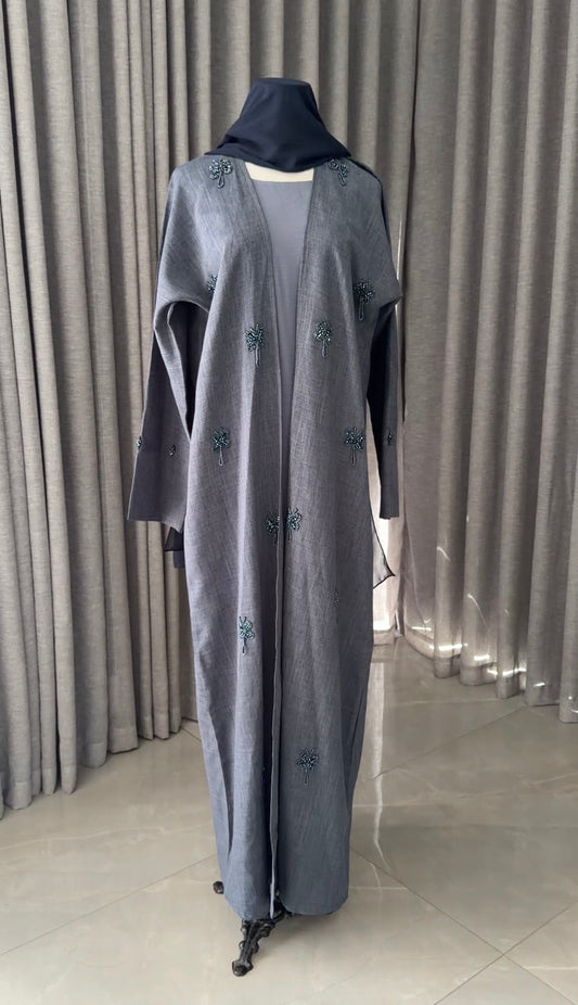 Navy Butterfly Abayah