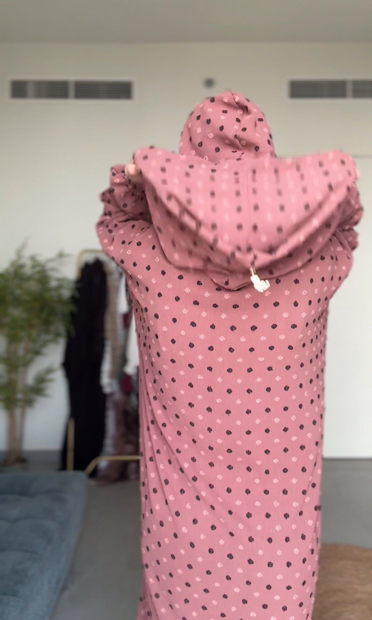 Charisma Coral burqa with black dots