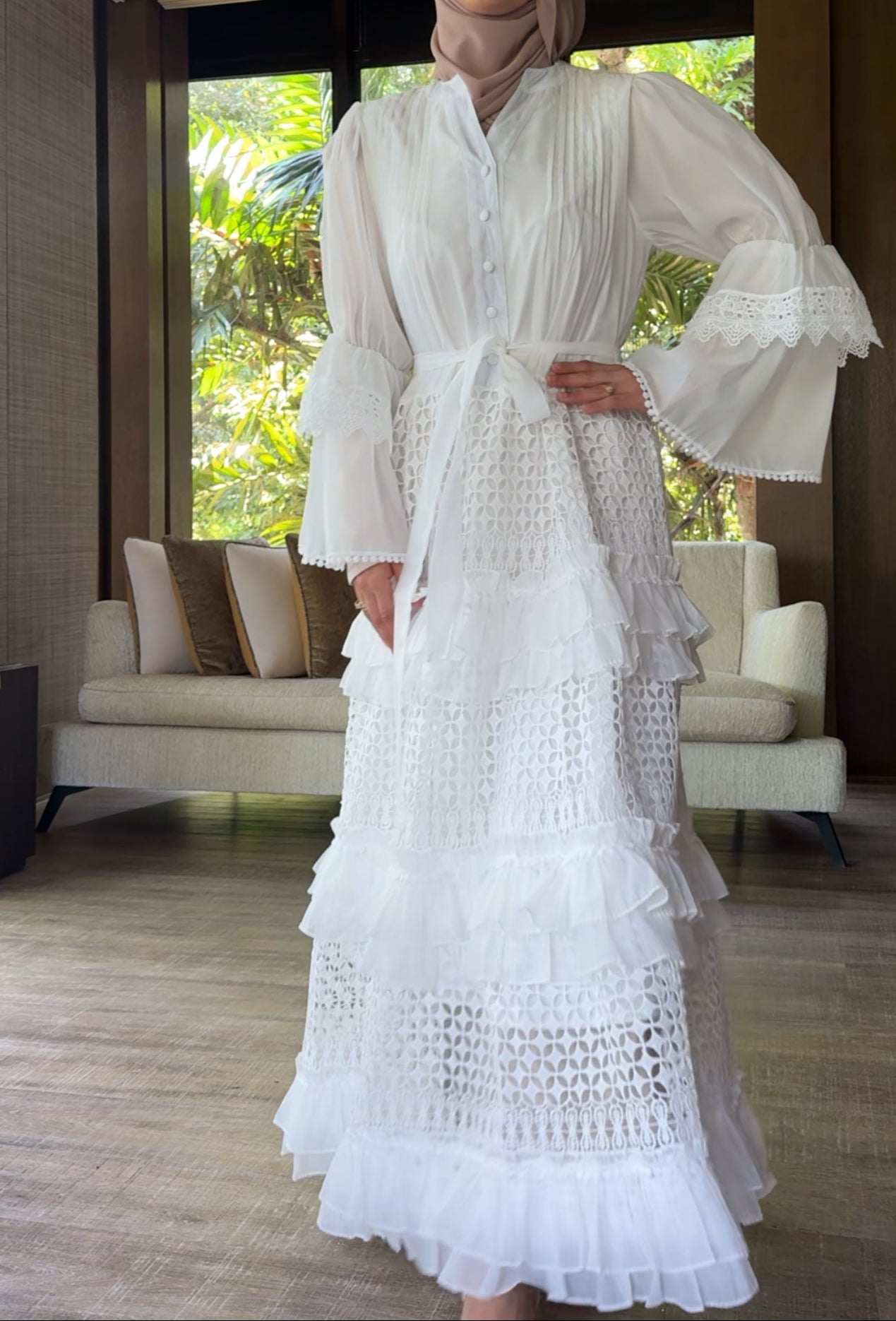 White lace dress