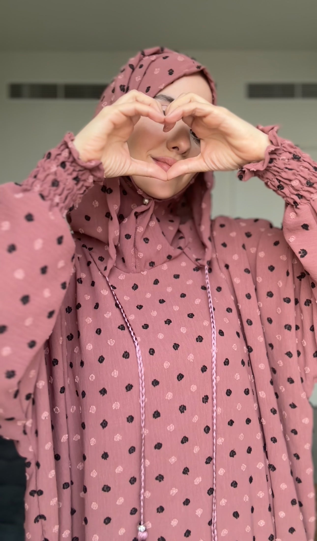 Charisma Coral burqa with black dots