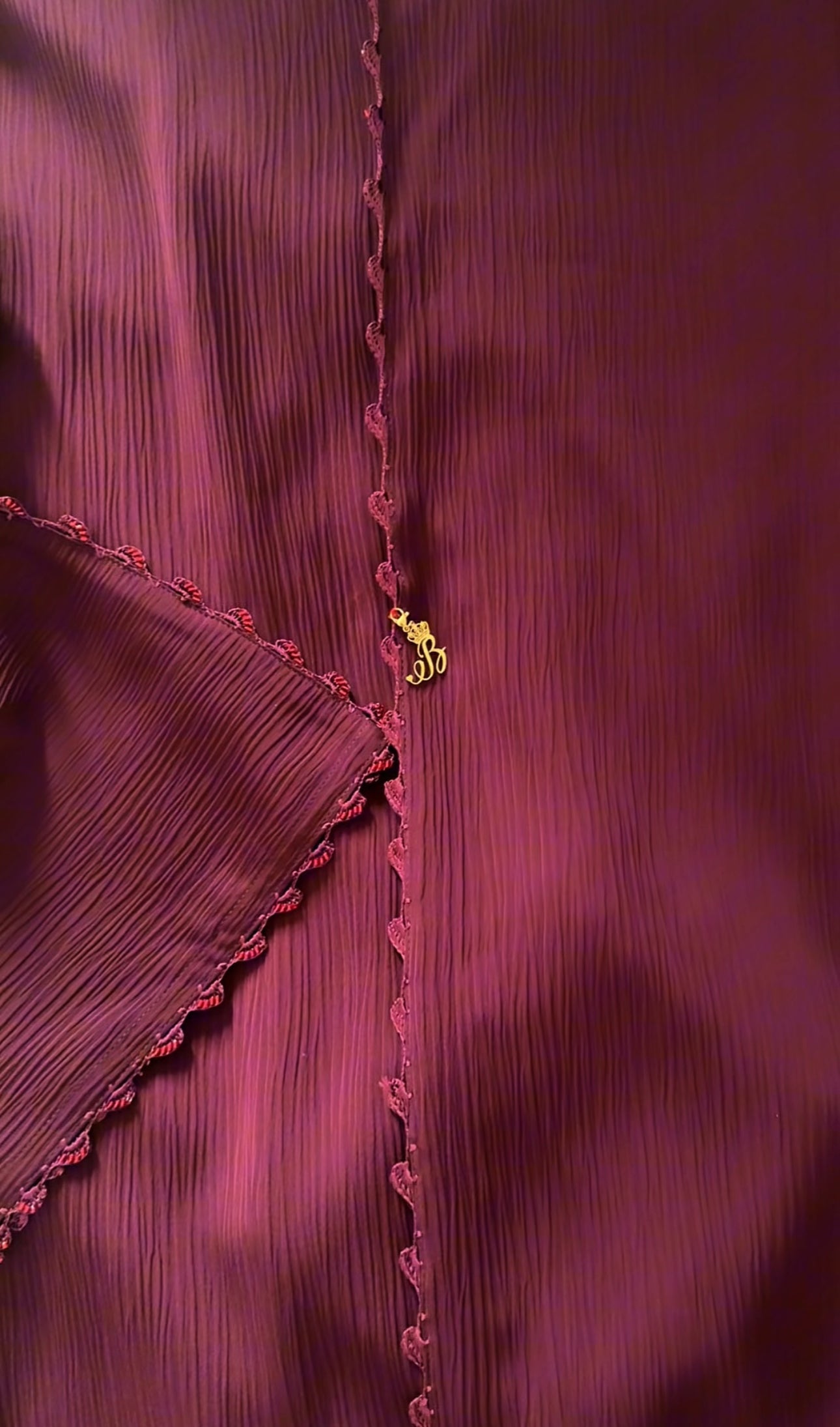 Maroon Zoom Abayah with Embrodiery detail