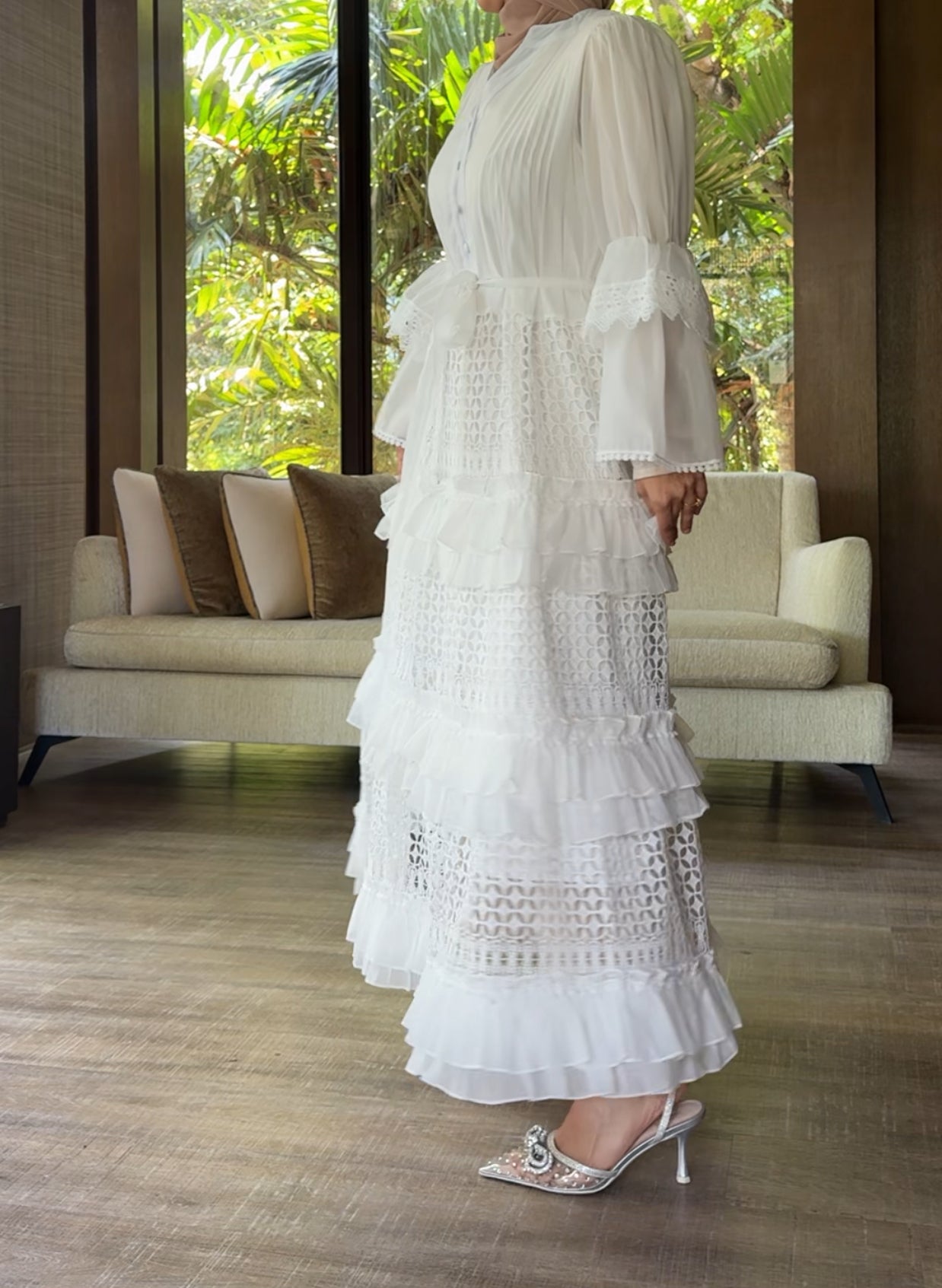 White lace dress