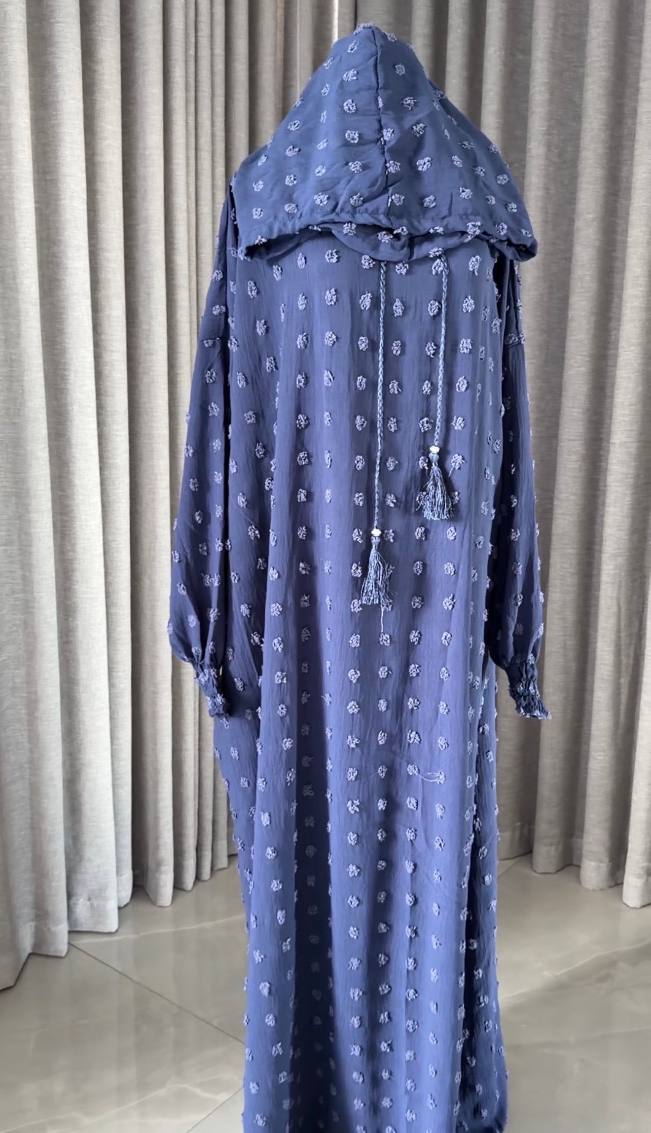 Navy burqa with big dots