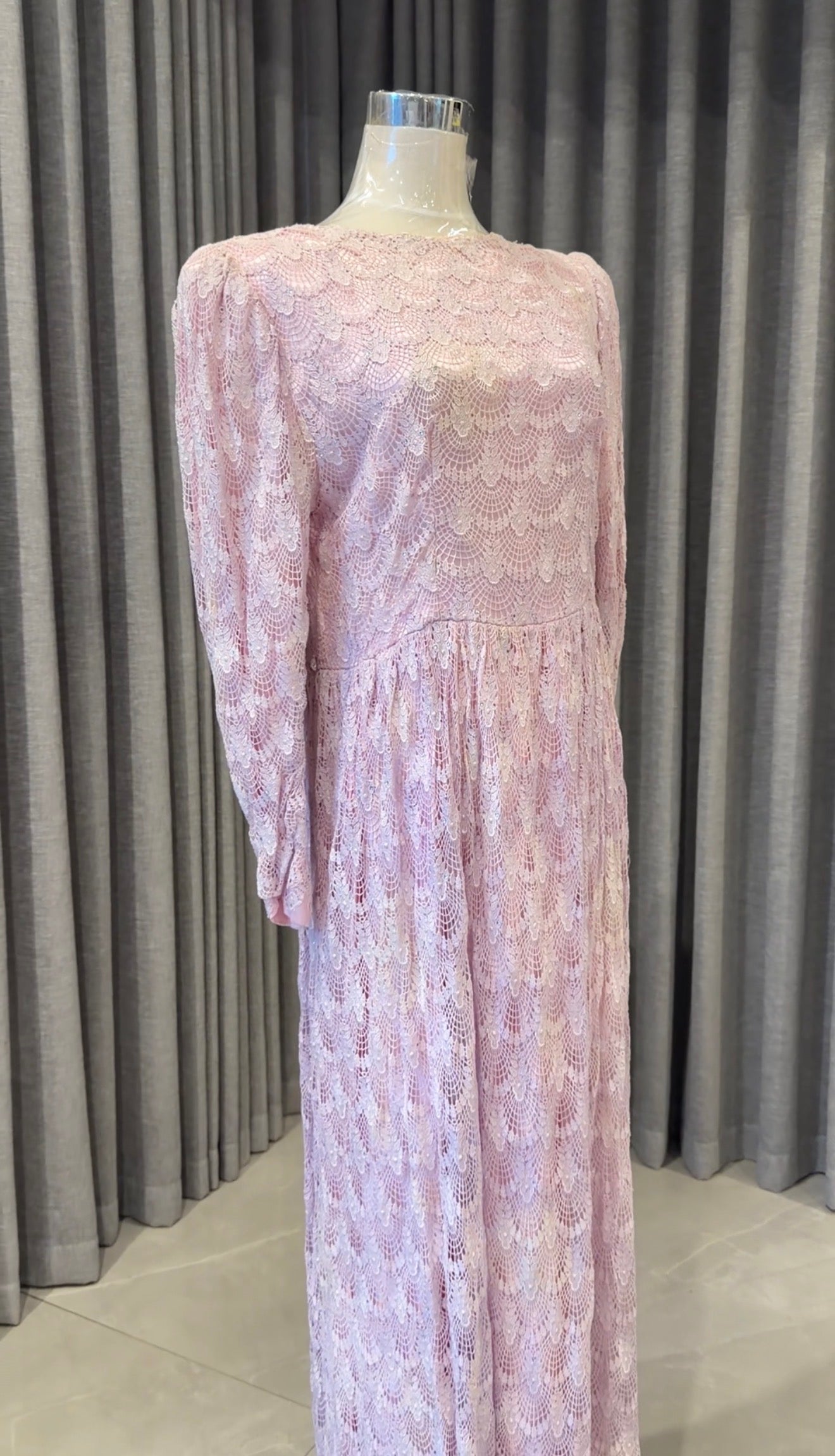 Pink lace dress