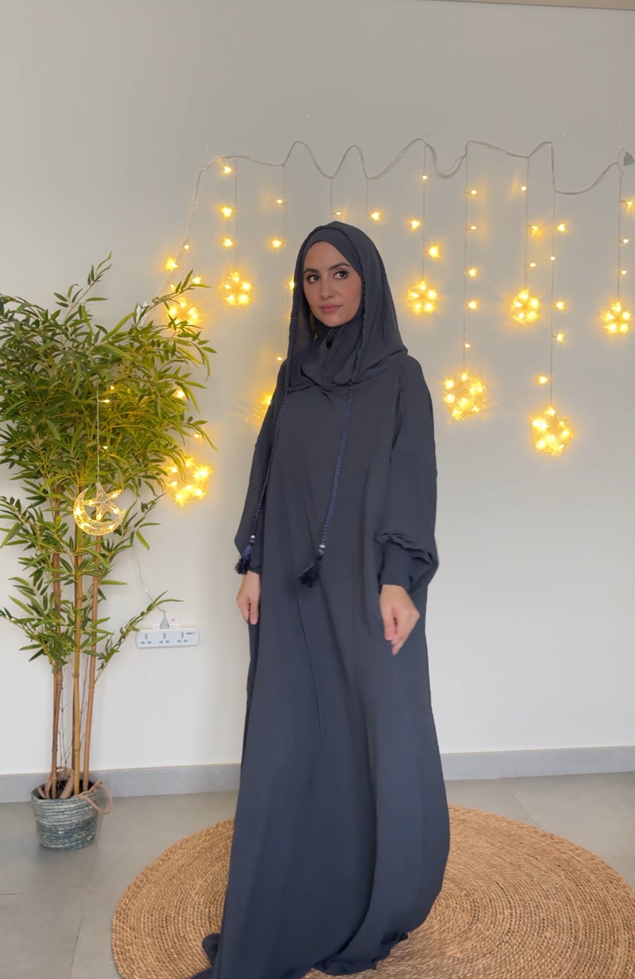 Dark Grey burqa with no dots