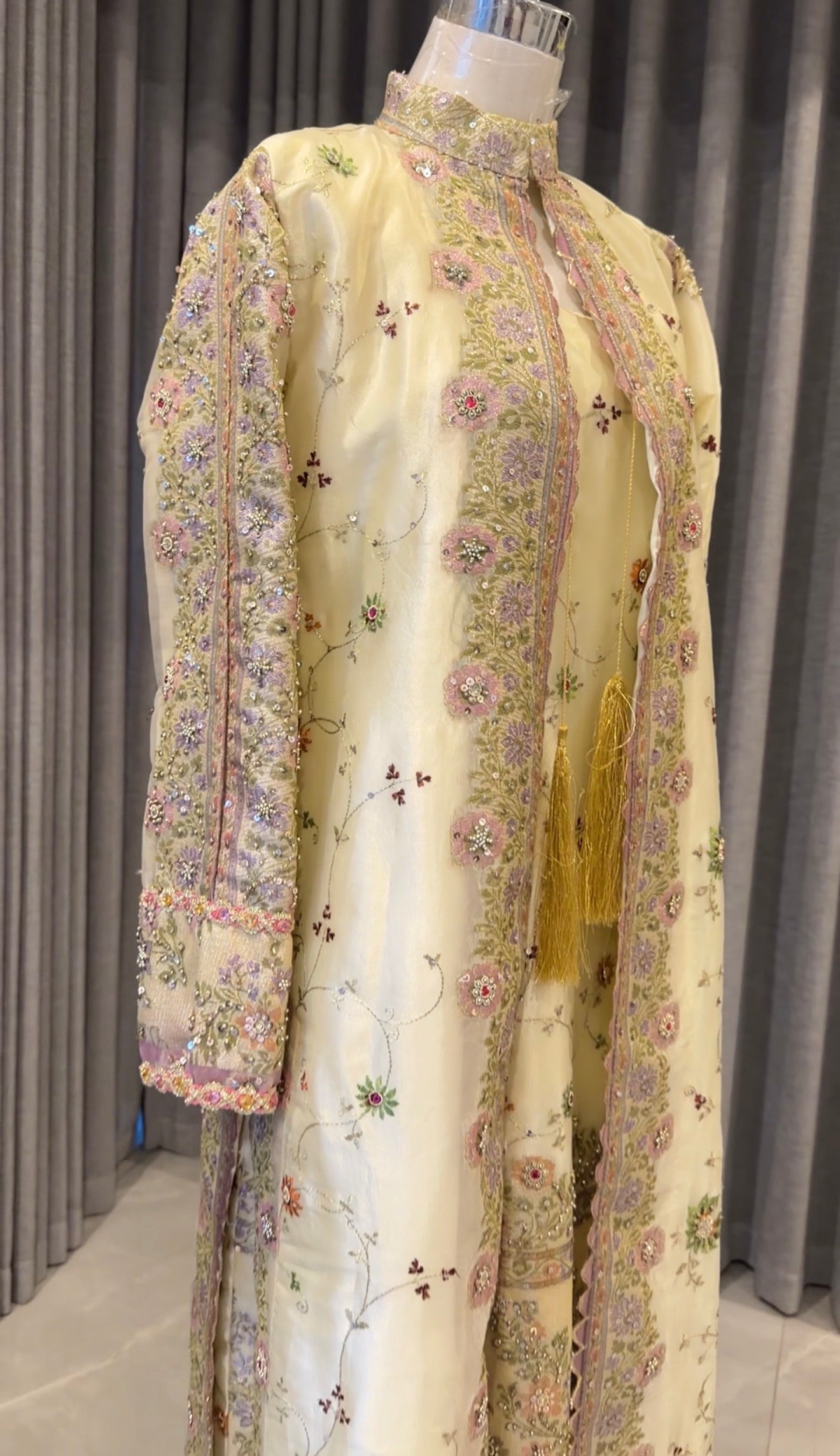 Floral beaded dress with inner