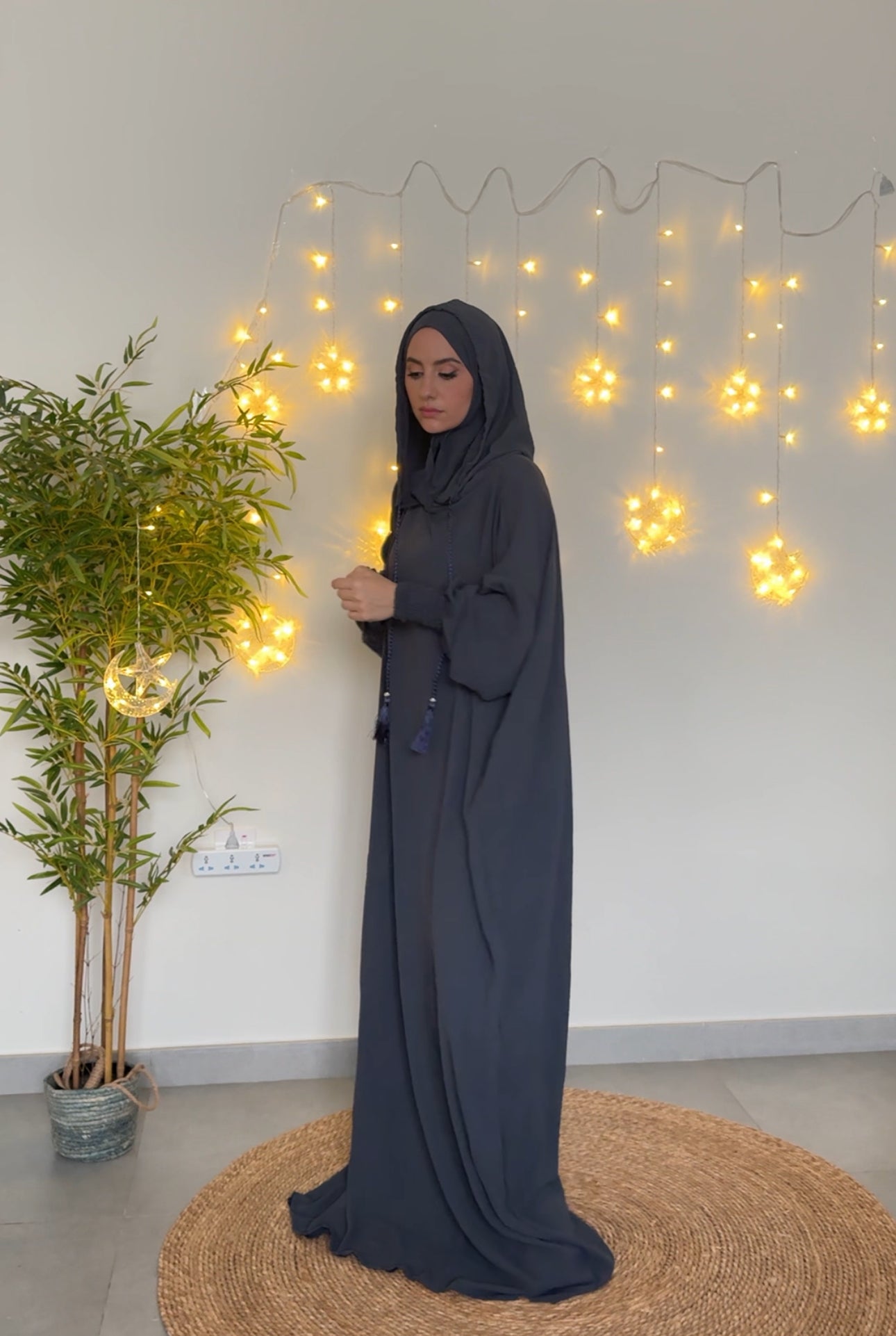 Dark Grey burqa with no dots