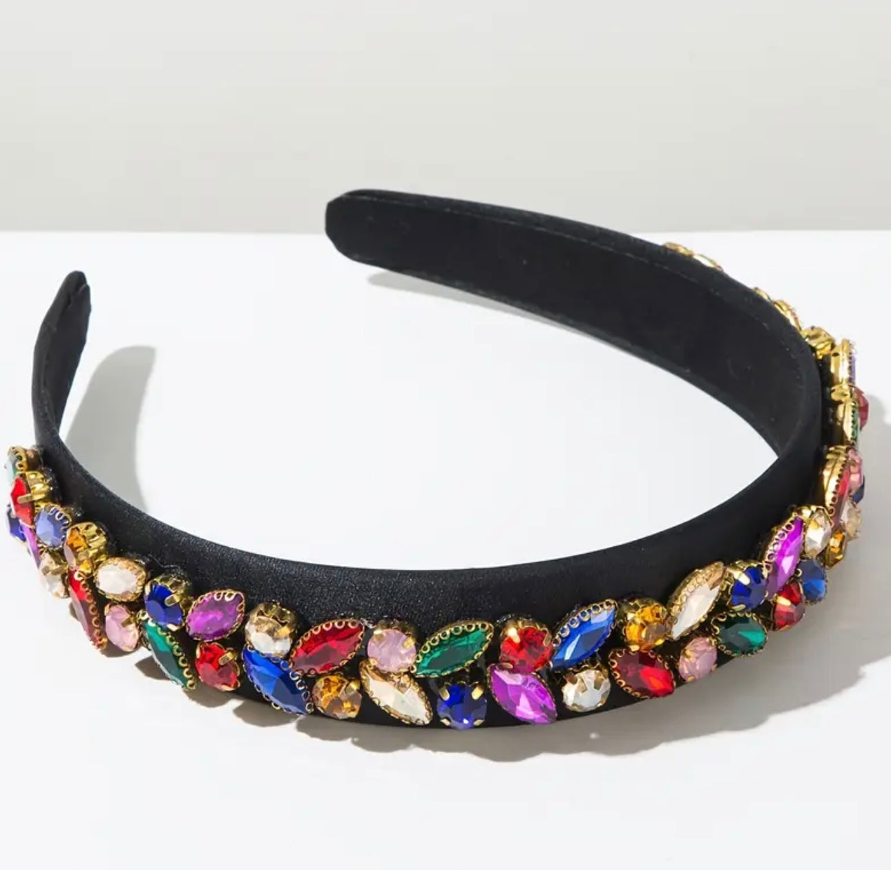 Black with colorful diamond Beadwork Alice Band