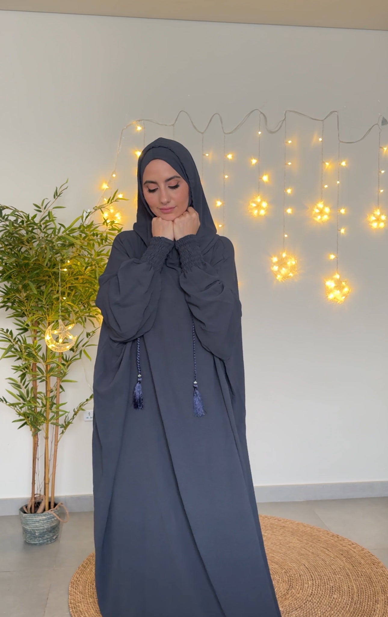 Dark Grey burqa with no dots