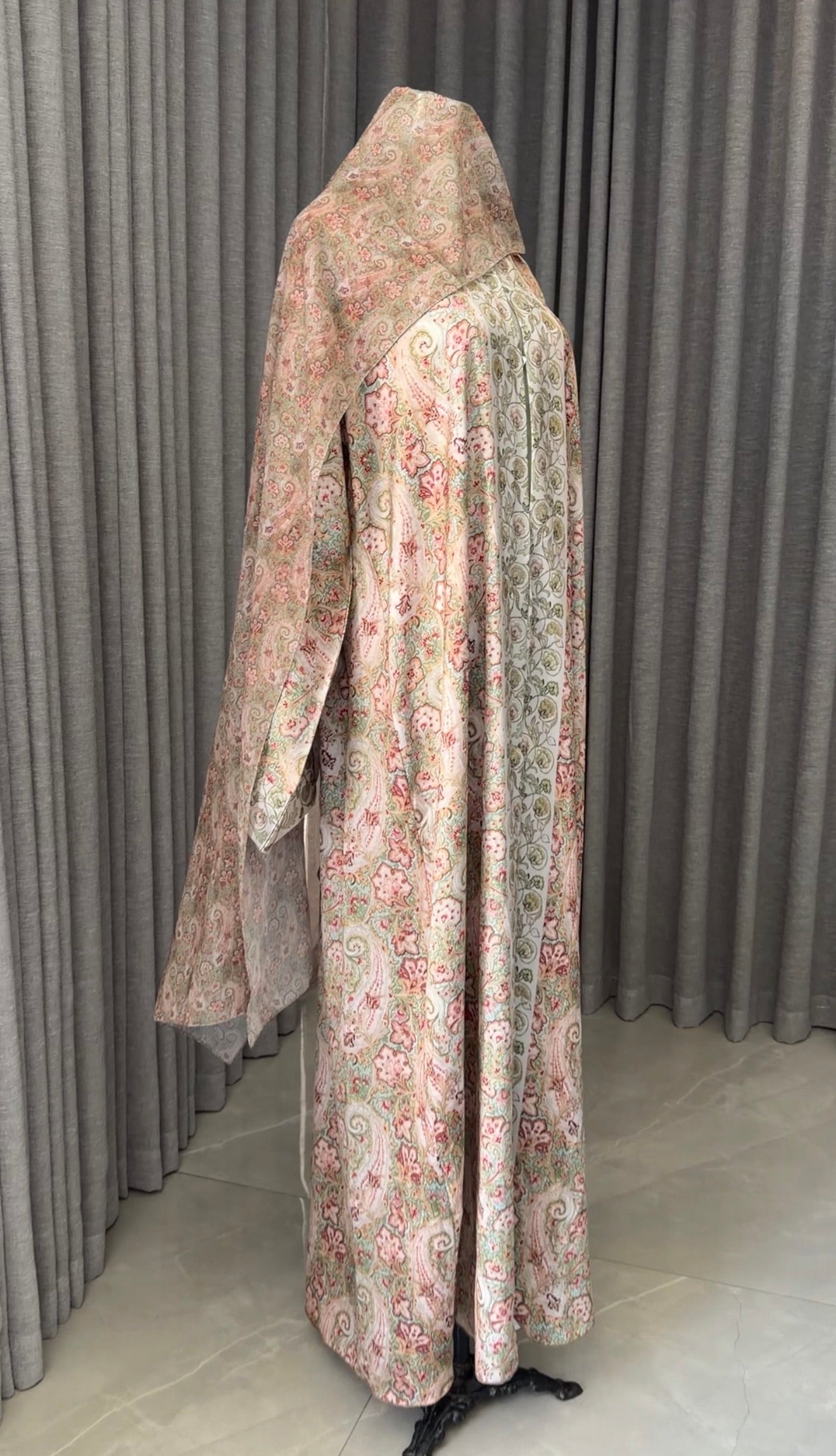 Green and Brown Floral Abayah