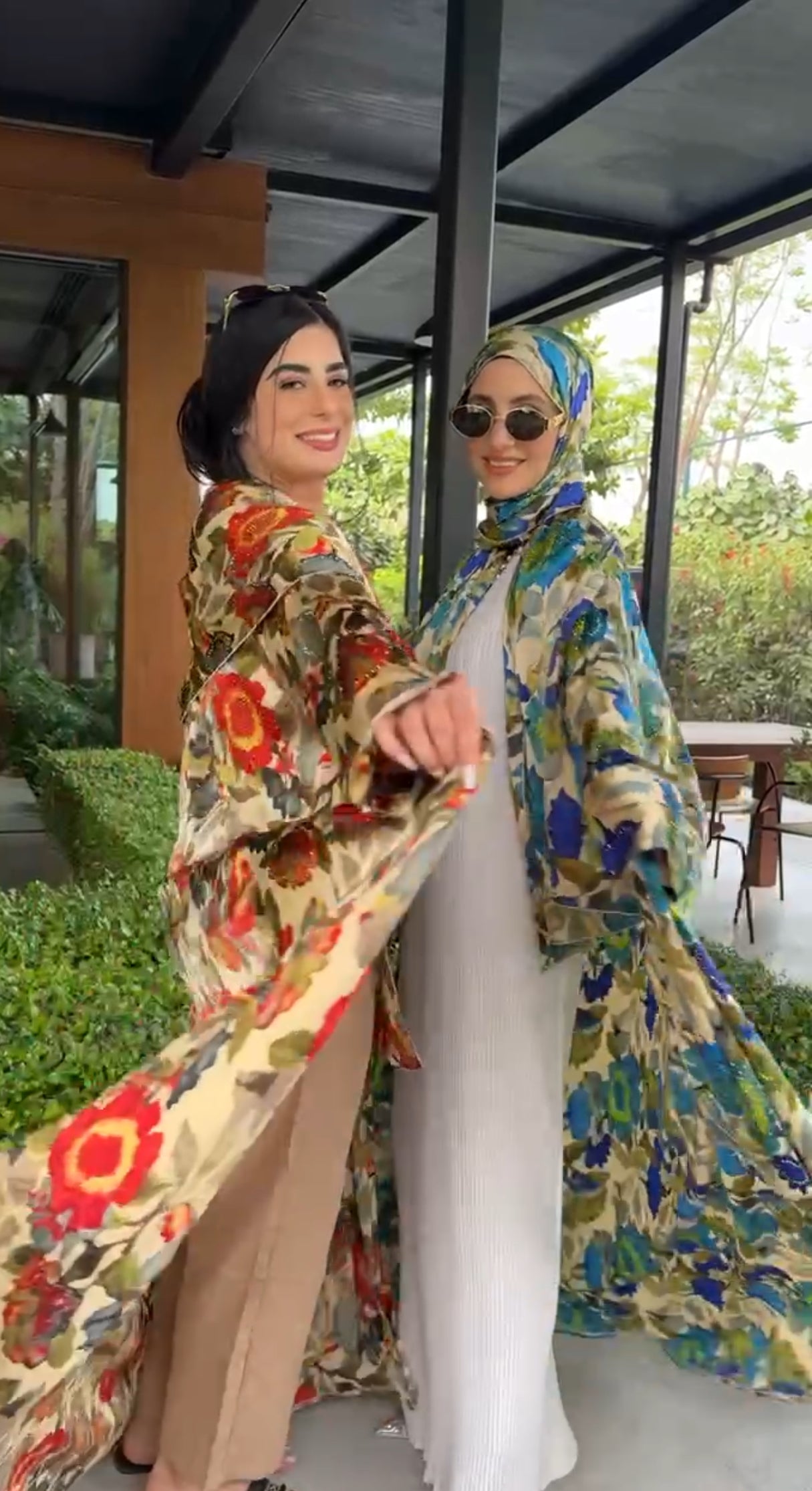 Blue 🦋 floral Abayah with matching scarf