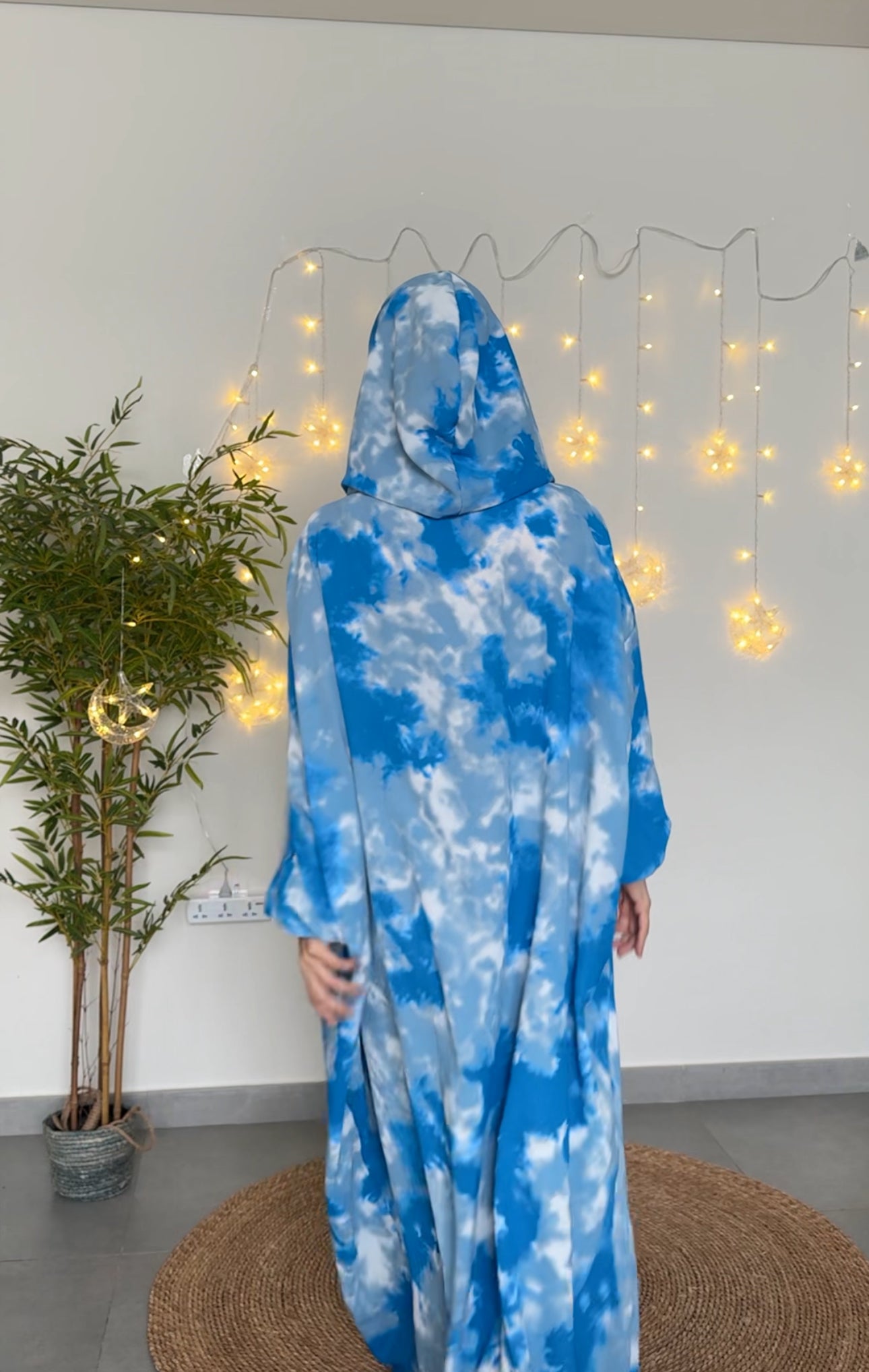 Light blue cloud burqa