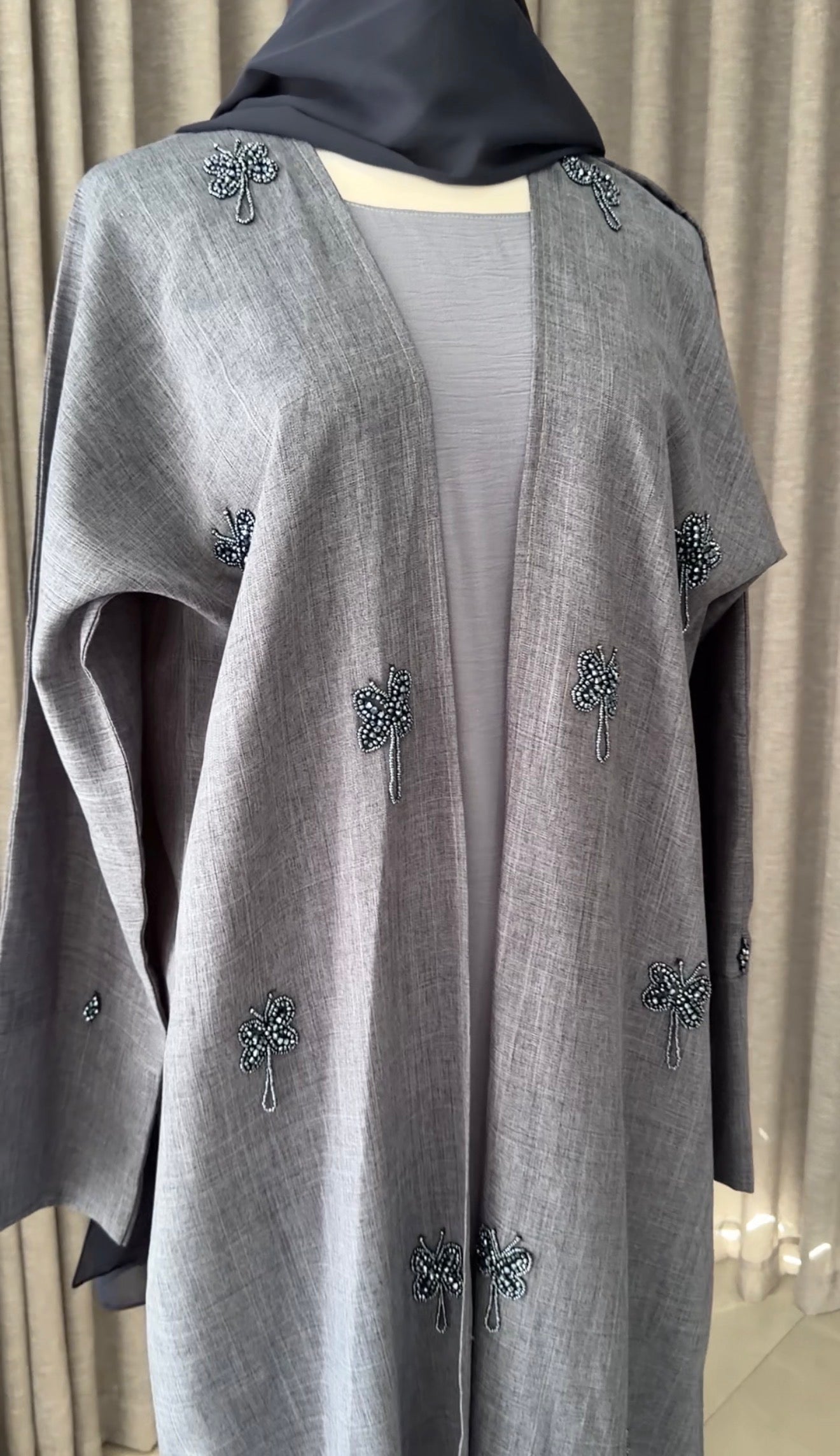 Navy Butterfly Abayah