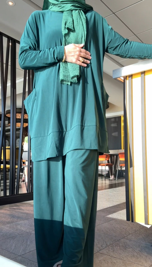 Green pocket stretch fabric set