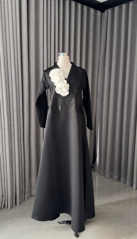 White floral Abayah dress