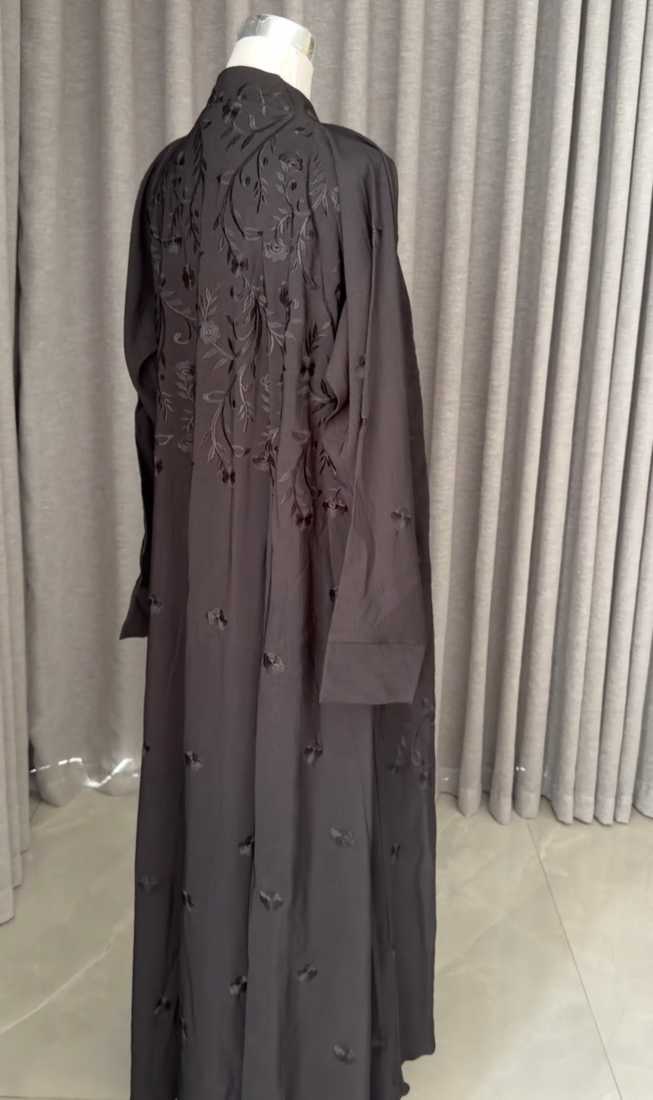 Black embroidery abayah