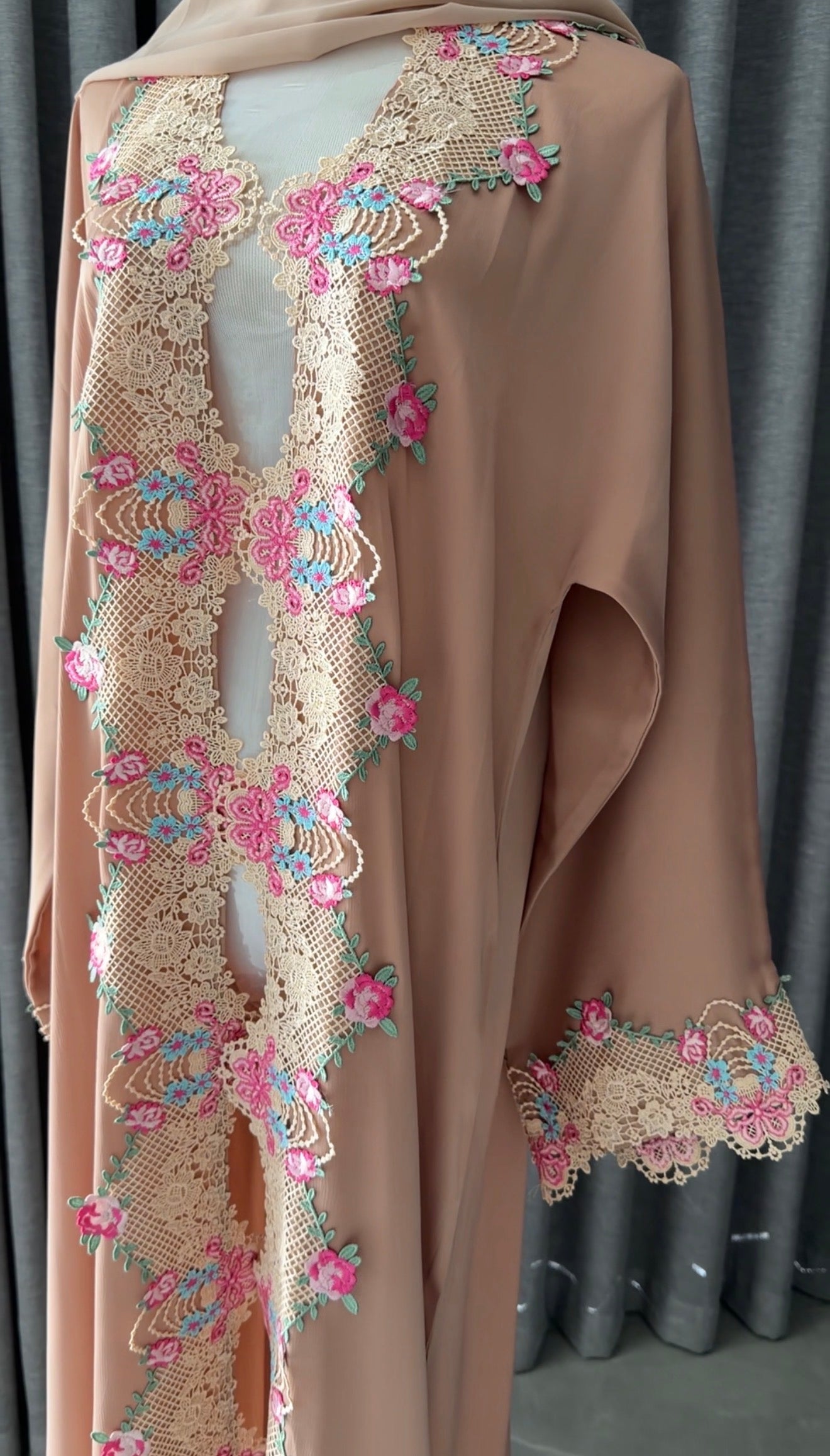 Cream Lace Abayah