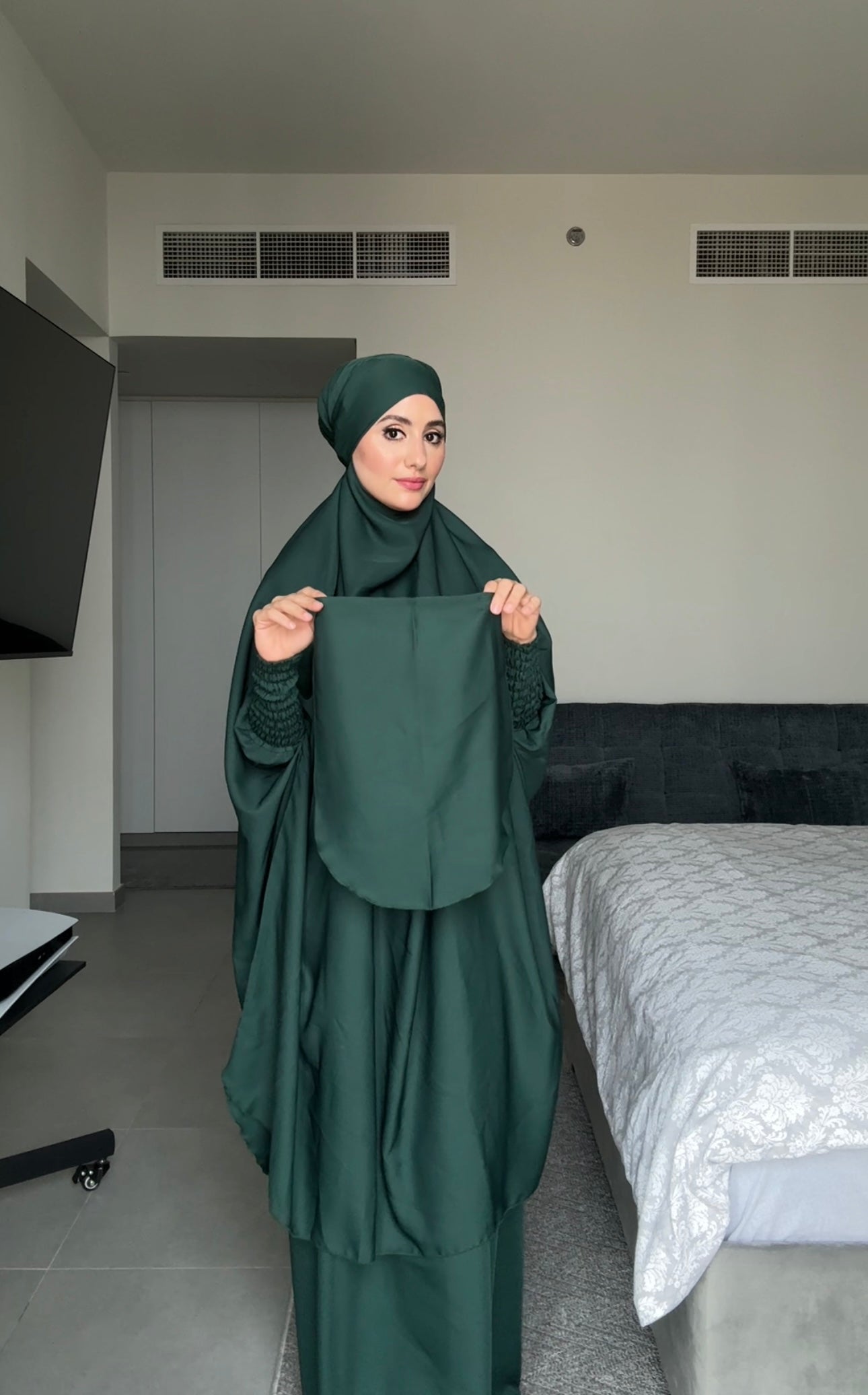 3 piece Emerald Green Jilbab/Khimar with Nikab