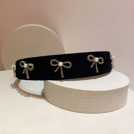 Black with ribbon Alice Band