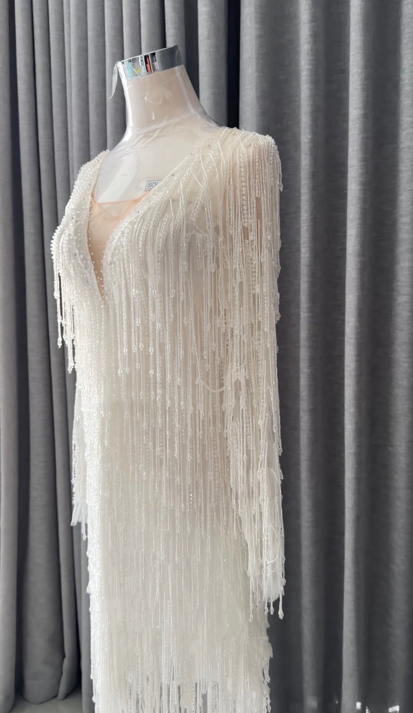 White beaded bridal dress