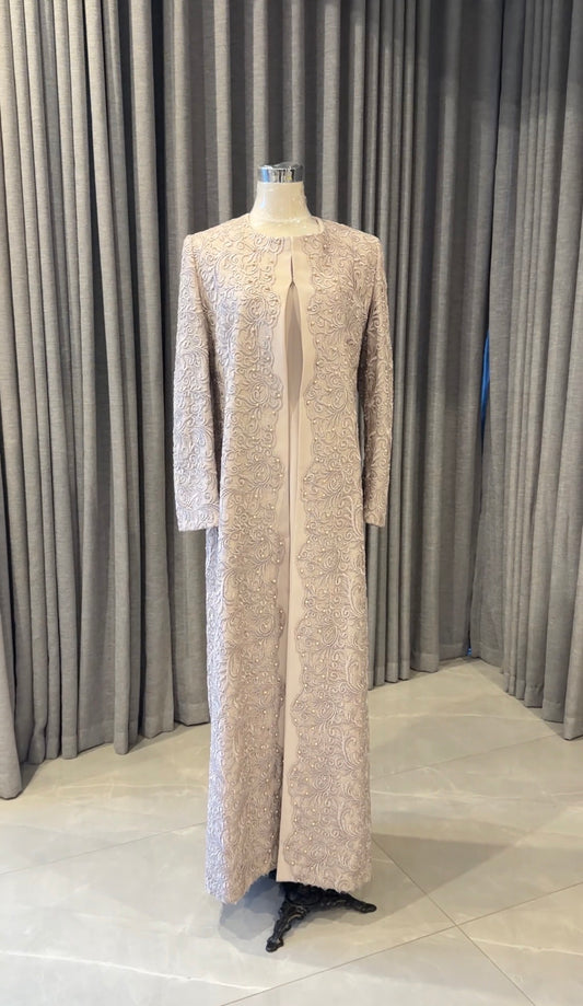 Beige handwork bridal outfit with inner